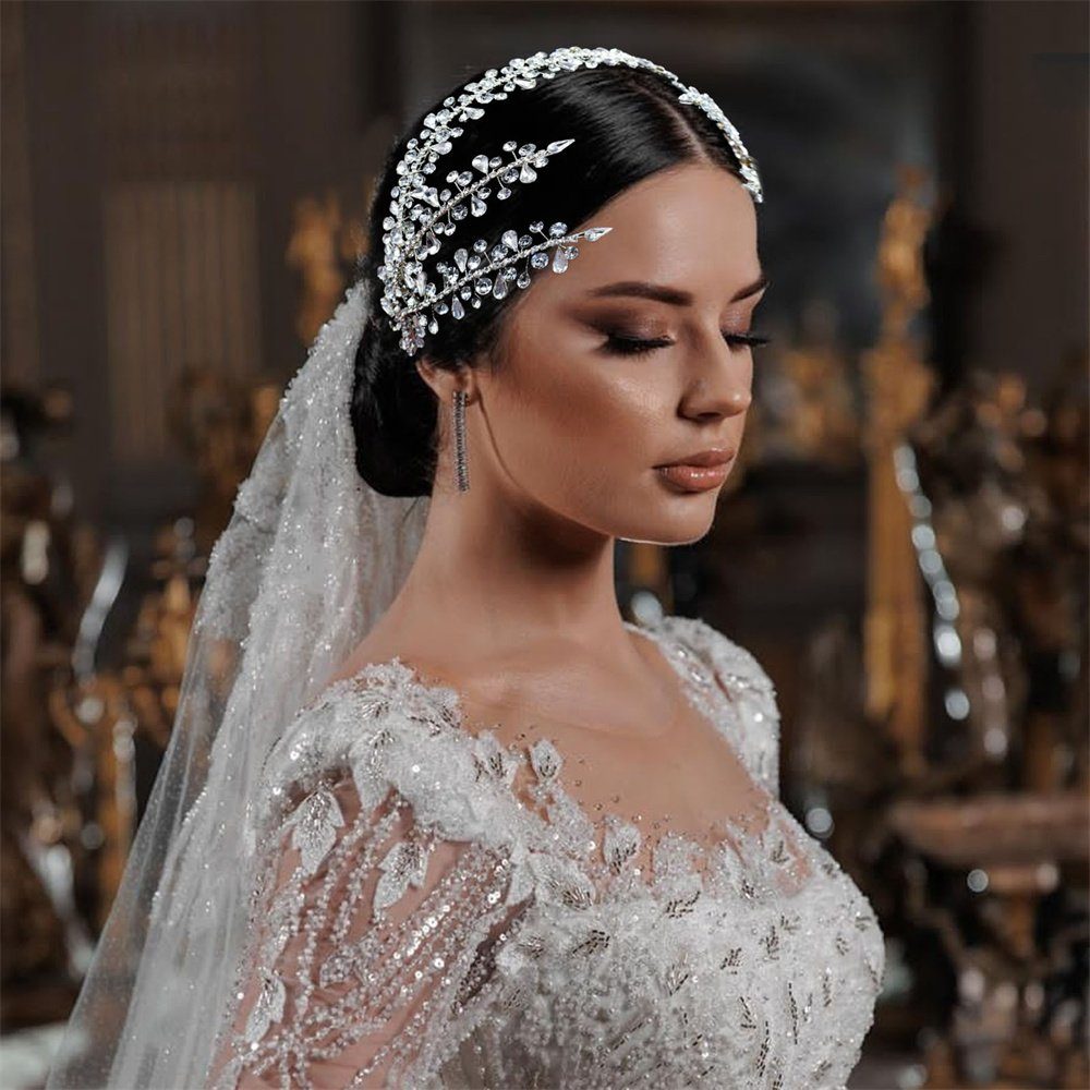 Kopfstück Diadem Haarband Hochzeit mit Strass, GLAMO Kopfstück Haarband, Braut