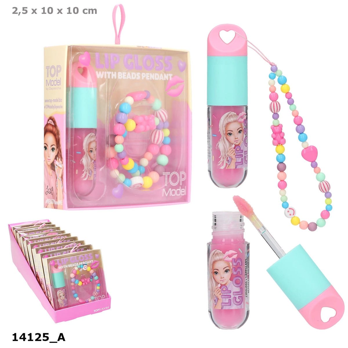 Depesche Spiel TOPModel Lipgloss CANDY GLAM – mit Perlenanhänger, 3 ml
