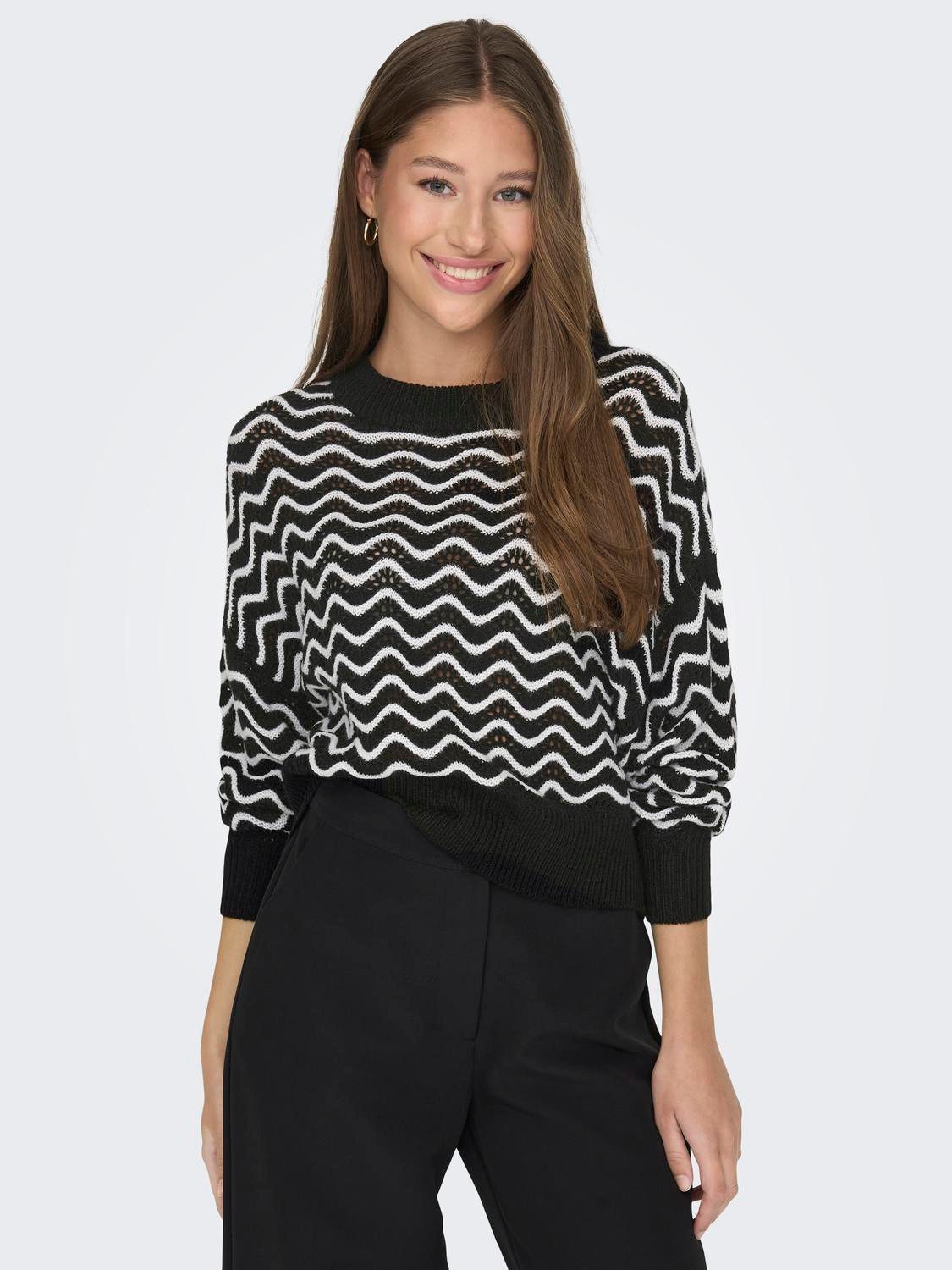 JDY Rundhalspullover JDYRITA L/S SHORT STRUC günstig online kaufen