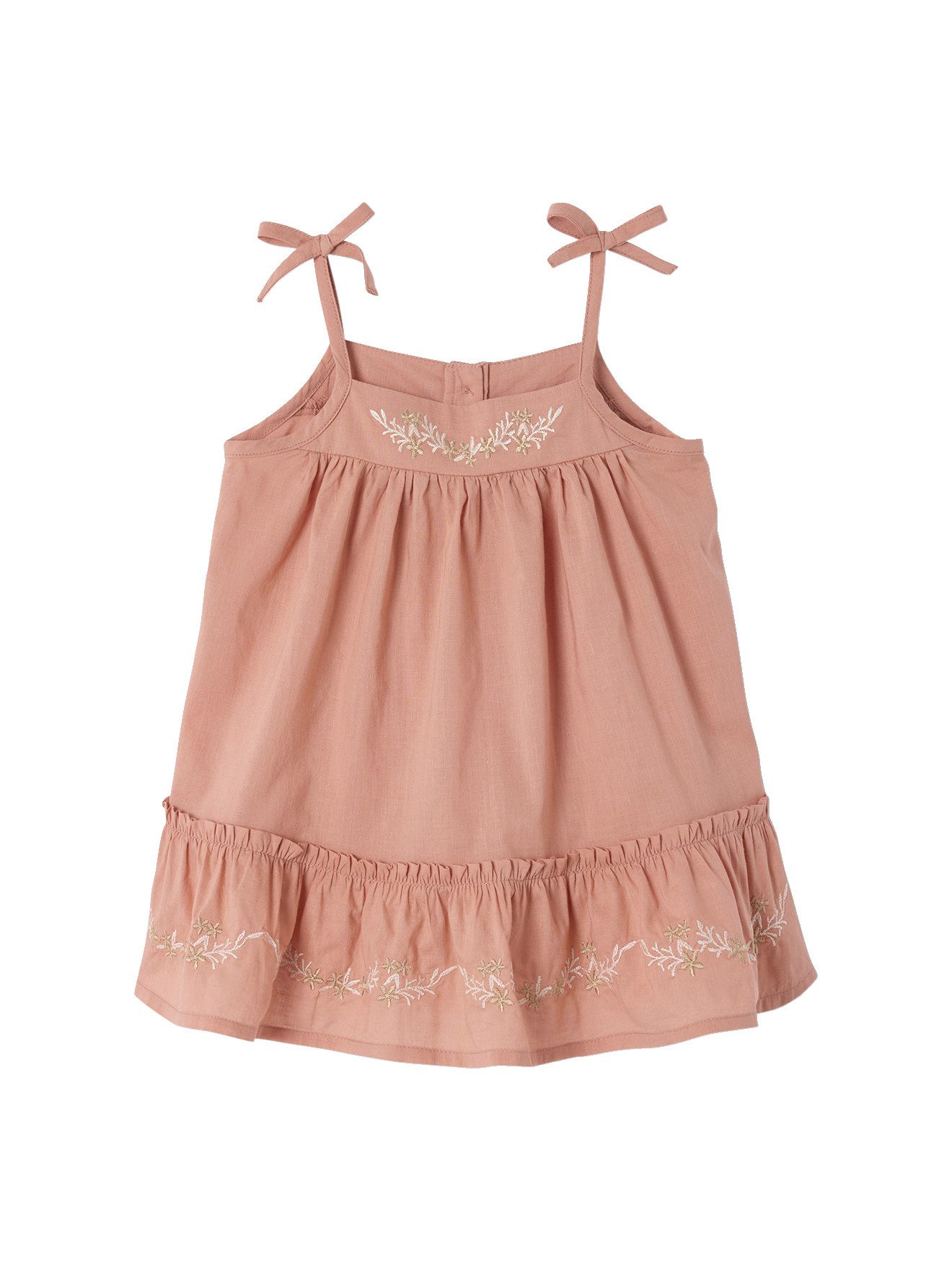 vertbaudet Minikleid Baby Trägerkleid aus besticktem Voile