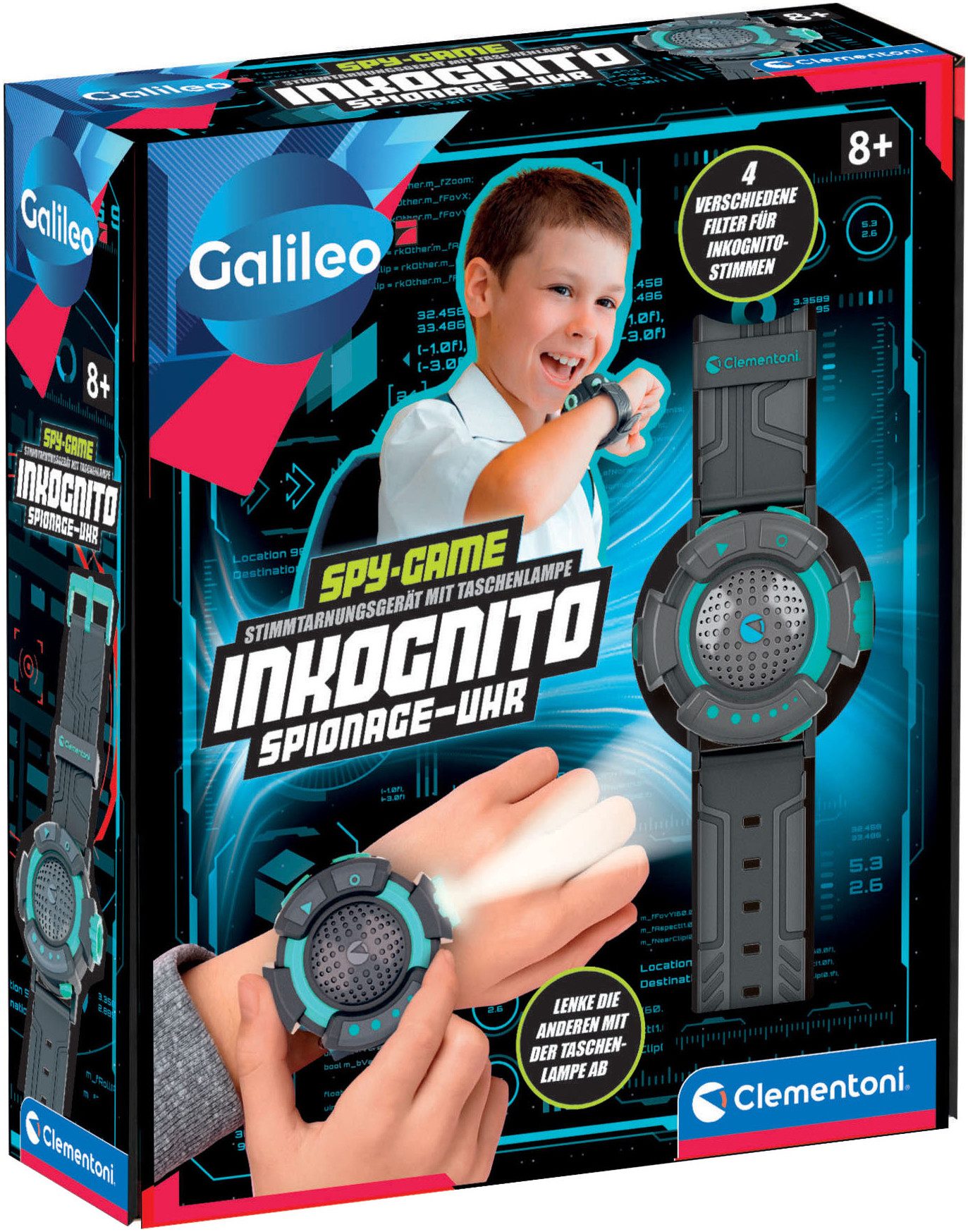 Clementoni® Experimentierkasten Galileo Spy, Inkognito Spionage-Uhr