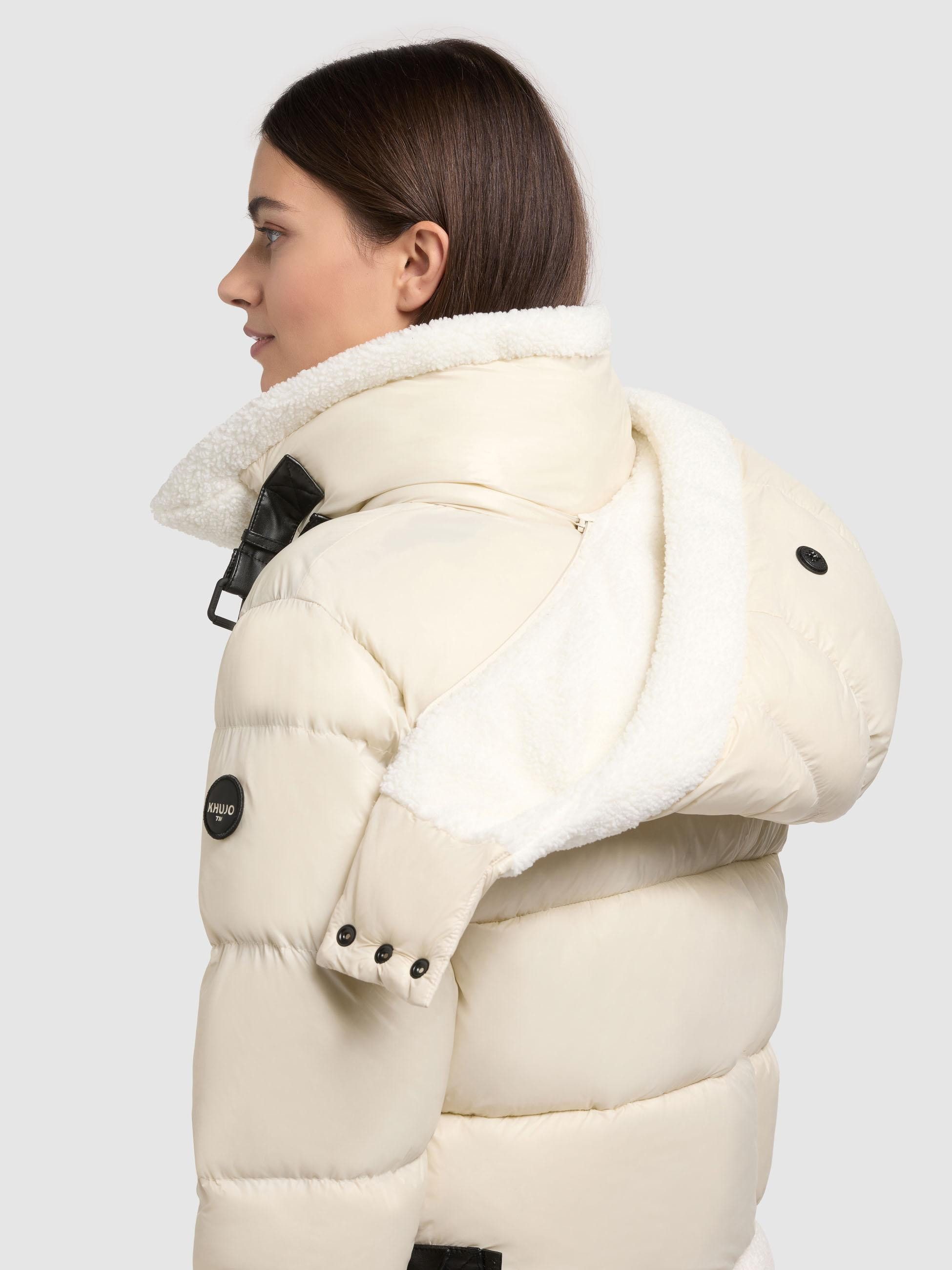 khujo Winterjacke Nessie2 Gefütterte Steppjacke mit Plüschdetails und Kapuze – Bild 5 von 5