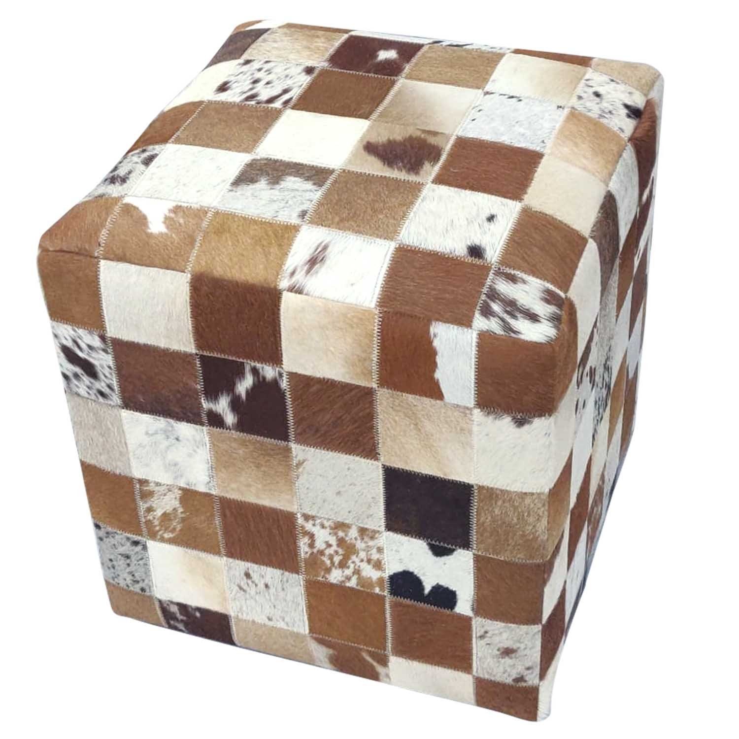 Casa Moro Hocker Patchwork Fell Hocker Jaspal 45x45x48 (B/T/H) aus Ziegenfe günstig online kaufen