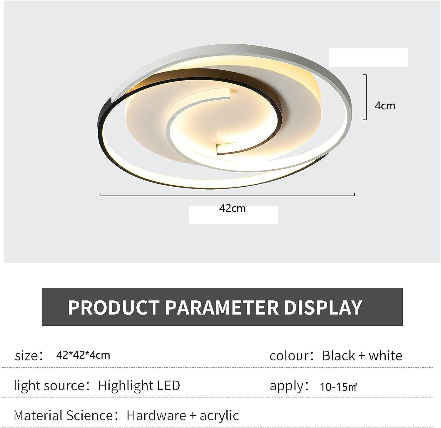 DOPWii Deckenleuchte Moderne LED-Deckenlampe,40W,42 cm,Rund,dimmbar