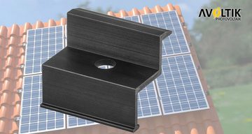 avoltik Wechselrichter Endklemme Alu Photovoltaik Solarmodul Solar Panel 35mm Modulhöhe, (1 St)