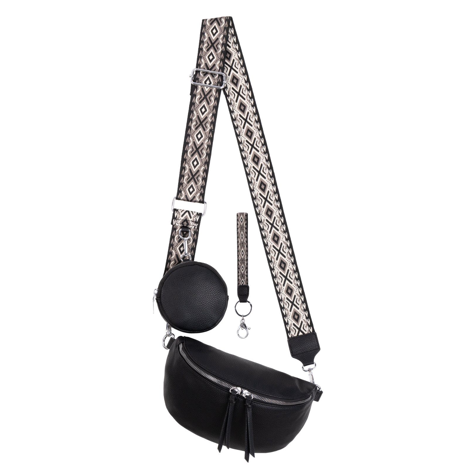 Gürteltasche Bauchtasche Umhängetasche Crossbody-Bag Kunstleder Italy-Design