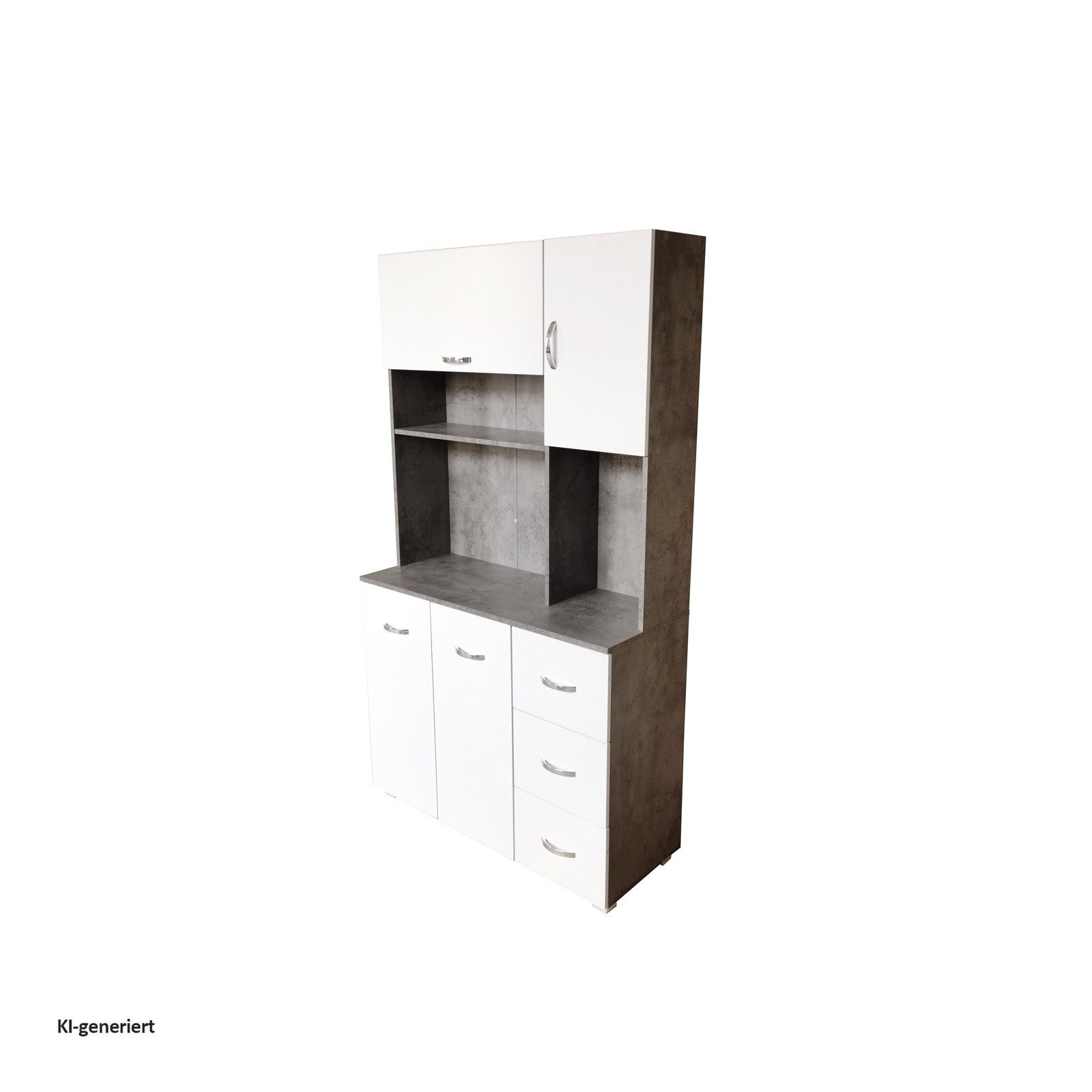HTI-Living Hochschrank Küchenschrank Beton/Weiß Blanca (Stück, 1-St., 1 Schrank) Küchenbuffet