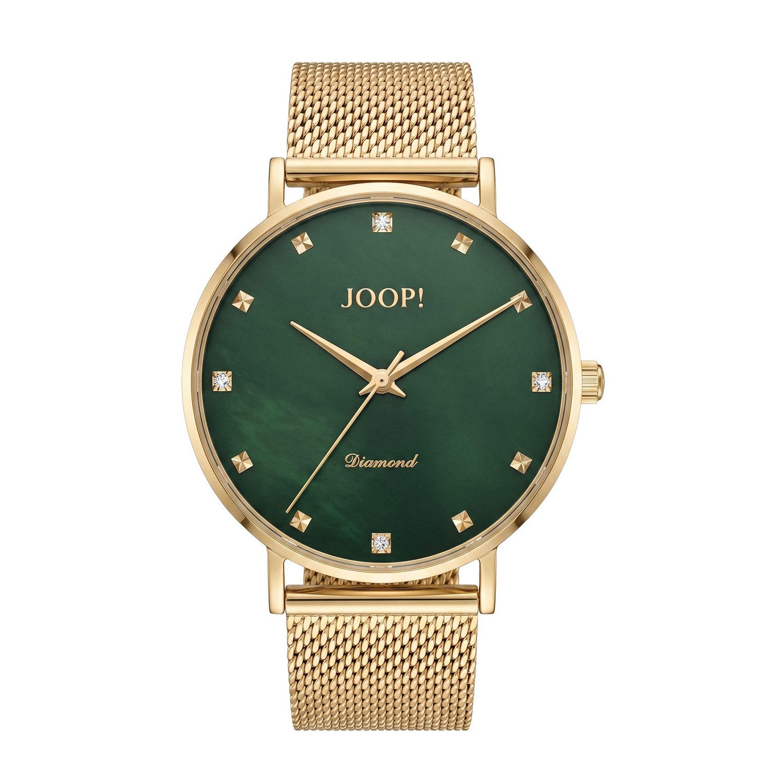 JOOP! Quarzuhr 2101490, Armbanduhr, Damenuhr, Edelstahlarmband, analog, Diamant