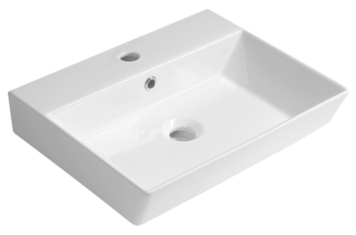 Aqualine Waschtisch ORION Keramik-Waschbecken 49x38,6cm, Weiß, Aqualine-27050