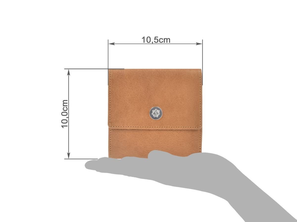 Sonnenleder Geldbörse Prien, Portemonnaie, 3 Geldbeutel, cm, 10,5x10 Leder naturbraun Kartenfächer