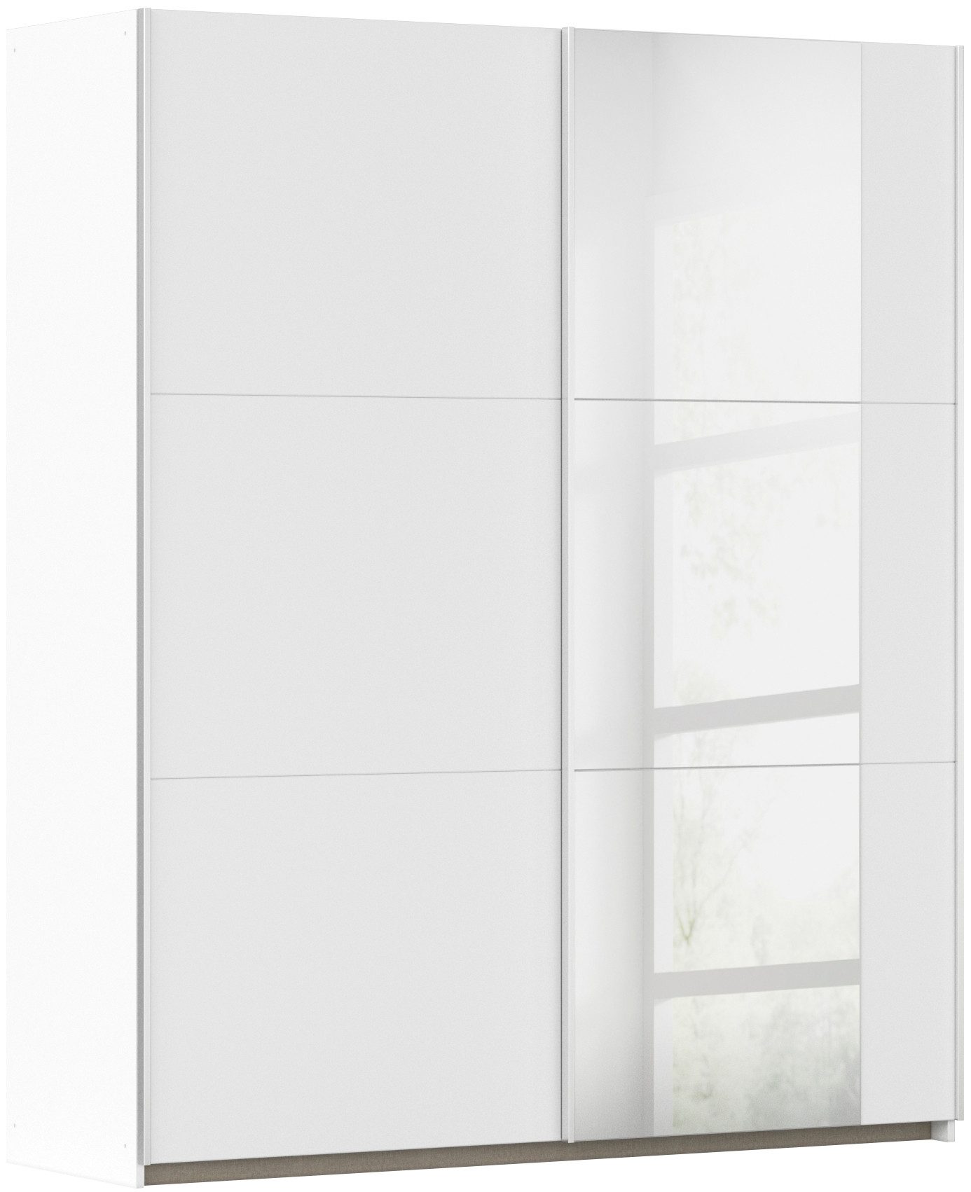 rauch Schwebetürenschrank Kleiderschrank Drehtürenschrank Schrank Garderobe KRONACH (in 3 Ausstattungen BASIC/CLASSIC/PREMIUM, Breiten 131/175/218/261 cm) optional ohne, mit 1 oder 2 Spiegel, viel Stauraum MADE IN GERMANY