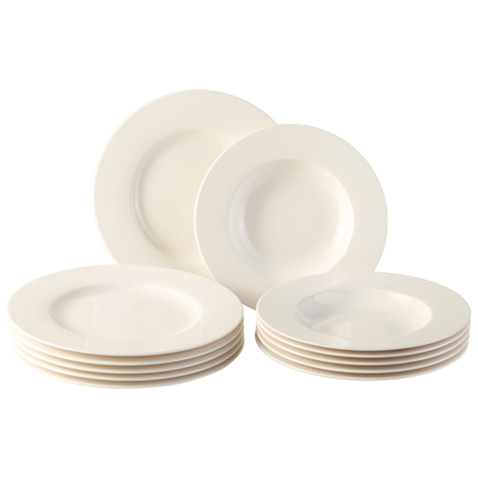 vivo Villeroy & Boch Group Комбинированное обслуживание Basic White Столовый сервиз 12er Set (12-tlg), Porzellan
