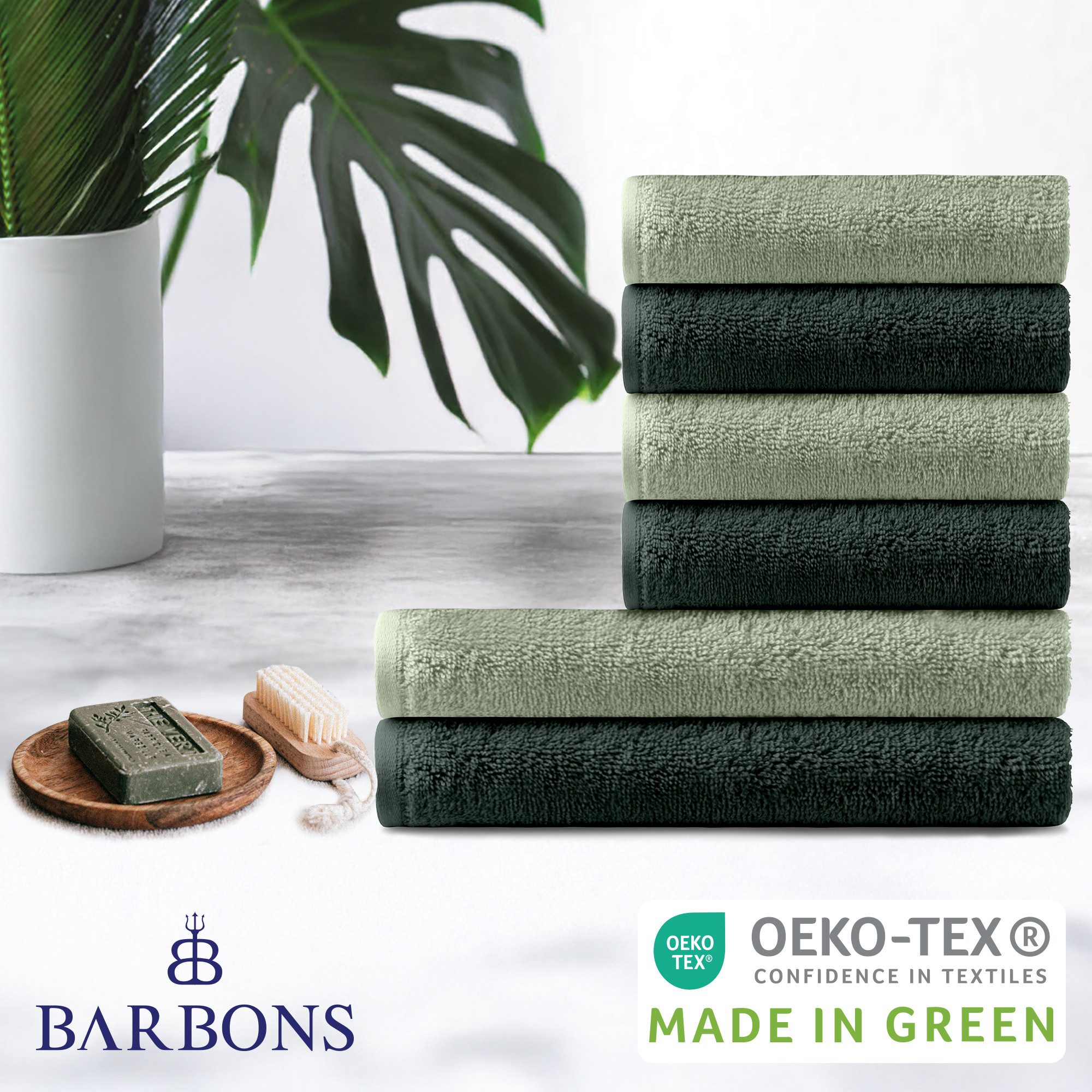 BARBONS Handtuch Set Handtücher 6-tlg, 2x günstig online kaufen