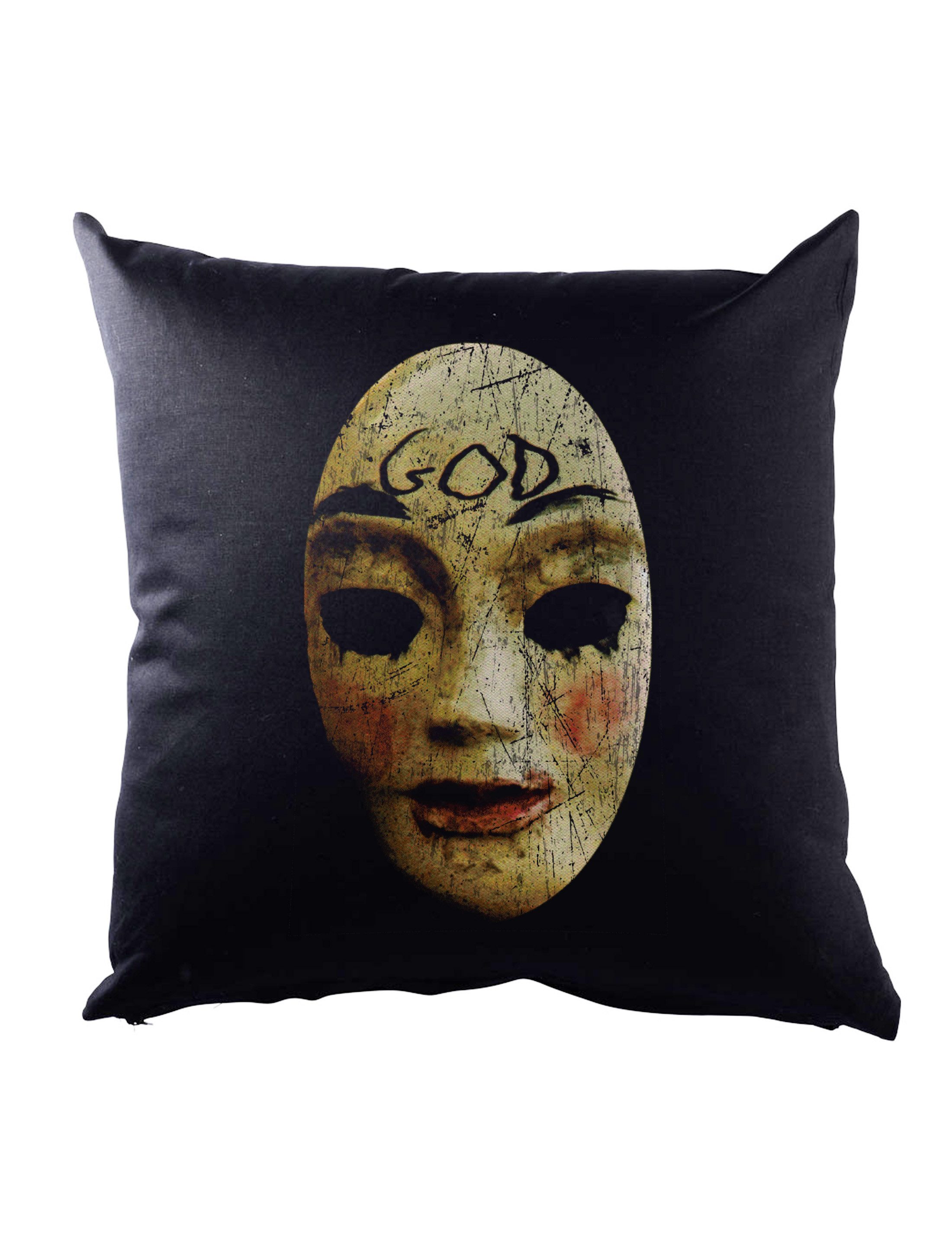 Urban Backwoods Dekokissen God Mask Dekokissen The Maske Purge God Symbol Zeichen Annual Logo, Sign The New Founding