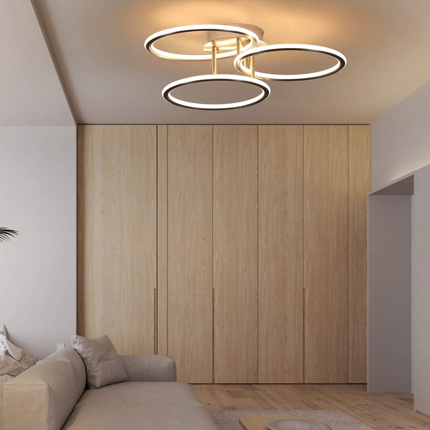 Design fest Deckenleuchte Ringe LED 3000K, LED Licht warmweiß, ZMH integriert Warmweiß Deckenleuchte