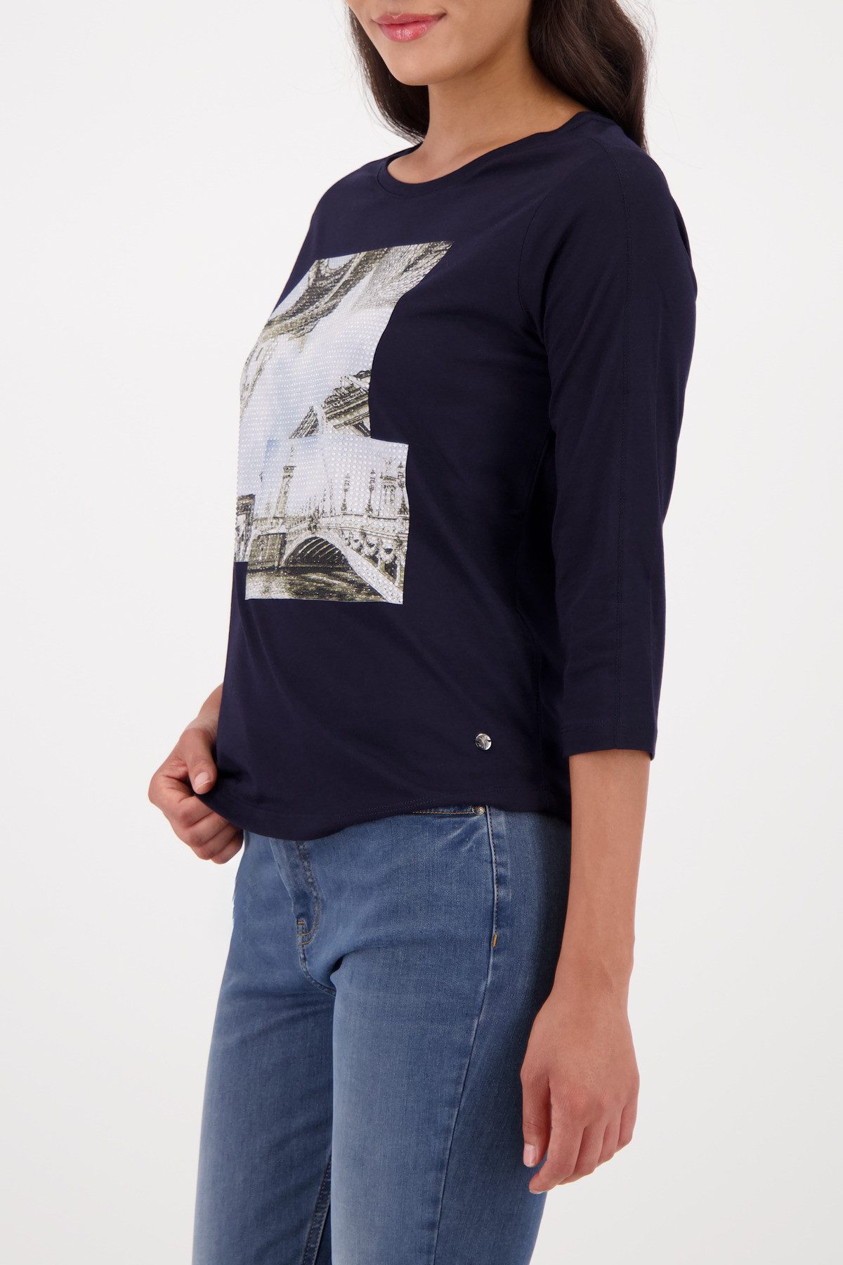Monari 3/4-Arm-Shirt Shirt Druck + Schmuck günstig online kaufen