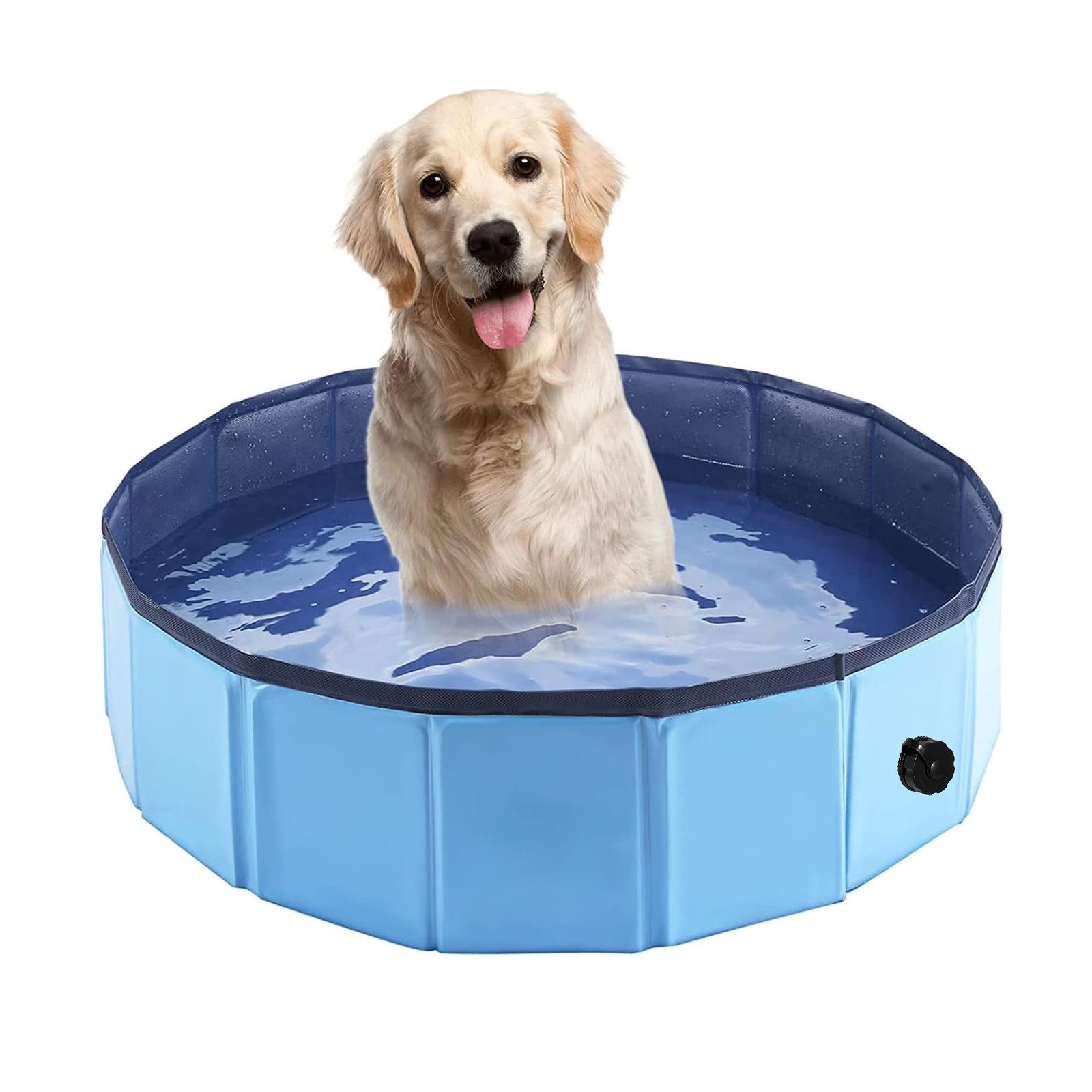 Hundepool Ø80/120/160cm Tragbare Hundebadewanne, Faltbare Schwimmbad für Welpen