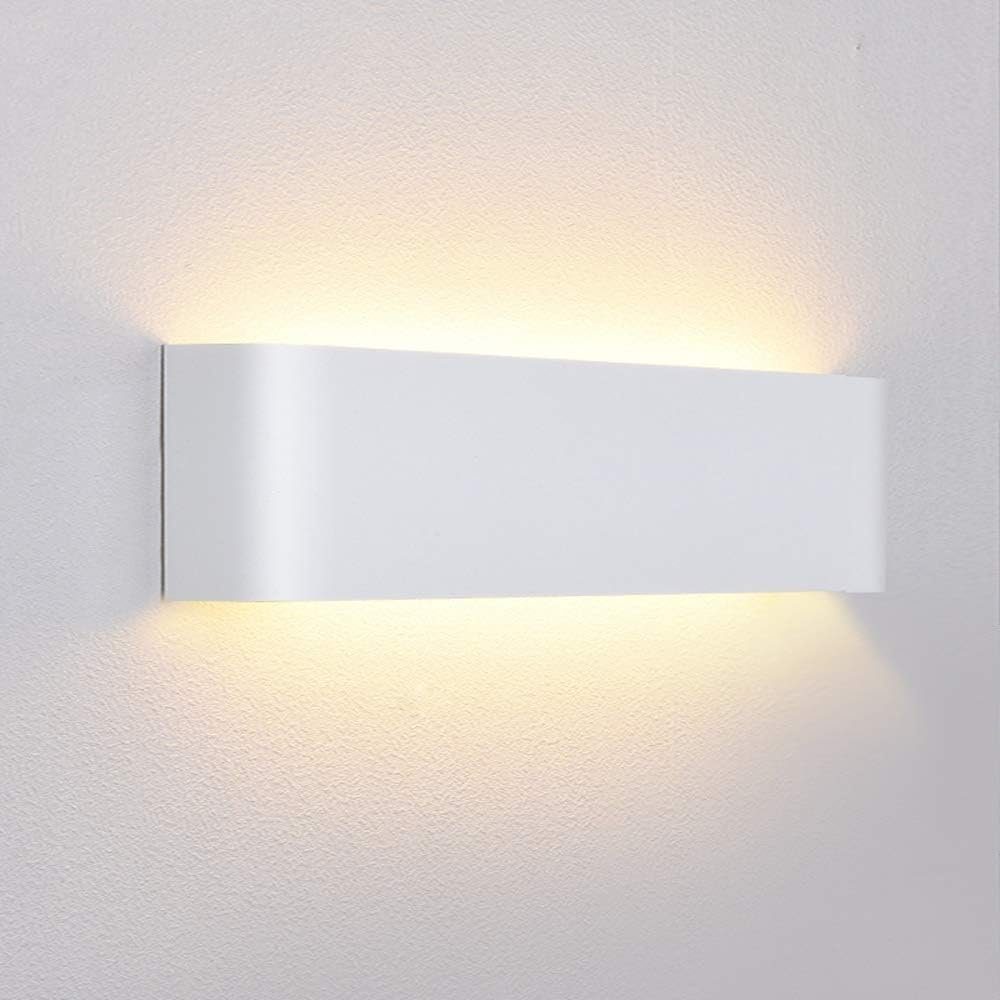 DOPWii Wandleuchte LED Licht, fest integriert Weiss Wandbeleuchtung 3000K LED 12W warmweißes Wandlampe