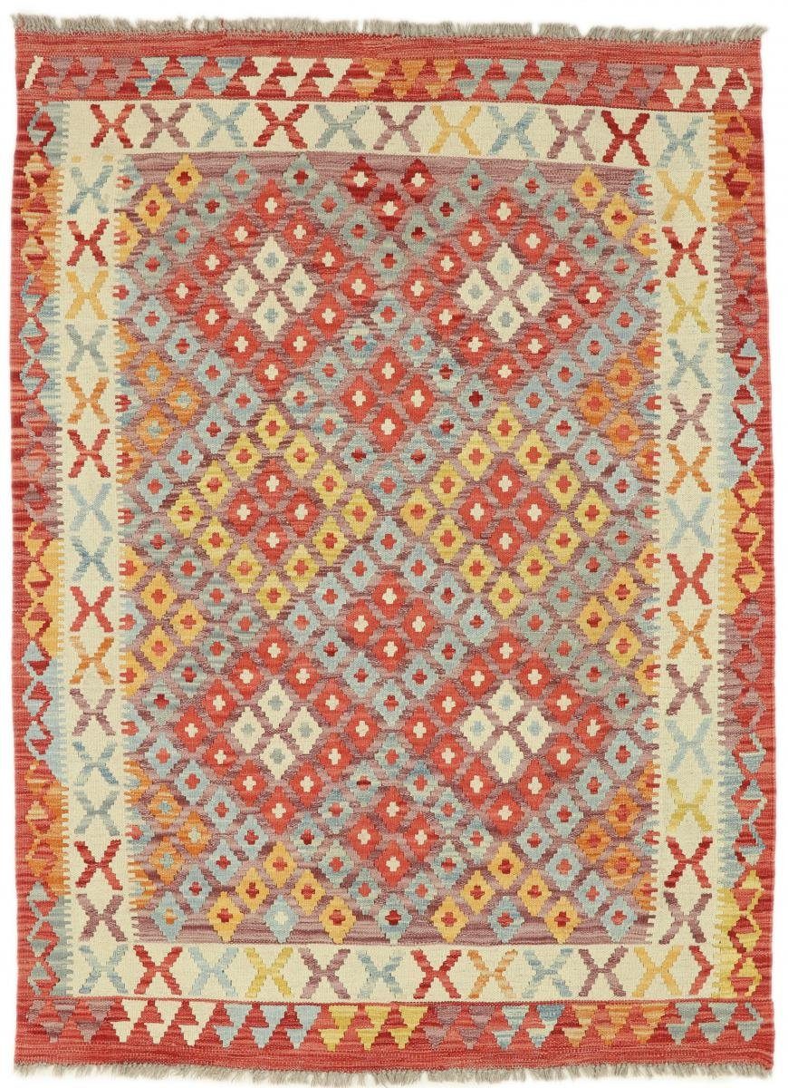 Orientteppich Kelim Afghan 134x177 Handgewebter Orientteppich, Nain Trading, rechteckig, Höhe: 3 mm