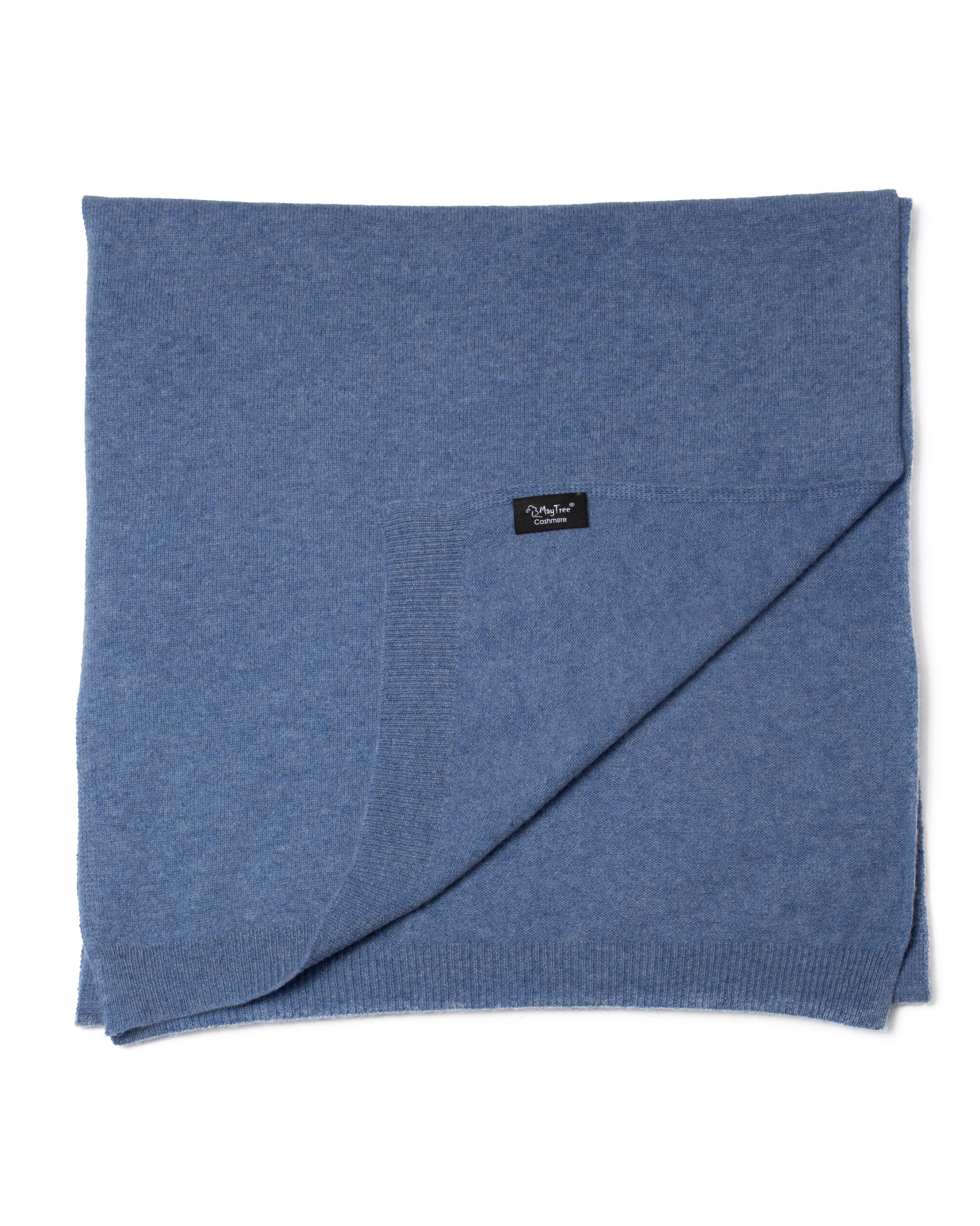 MayTree Kaschmirschal Warmer breiter Kaschmirschal Unisex, Steinblau, (Stück, 1-St), 100% Kaschmir – Bild 5 von 5