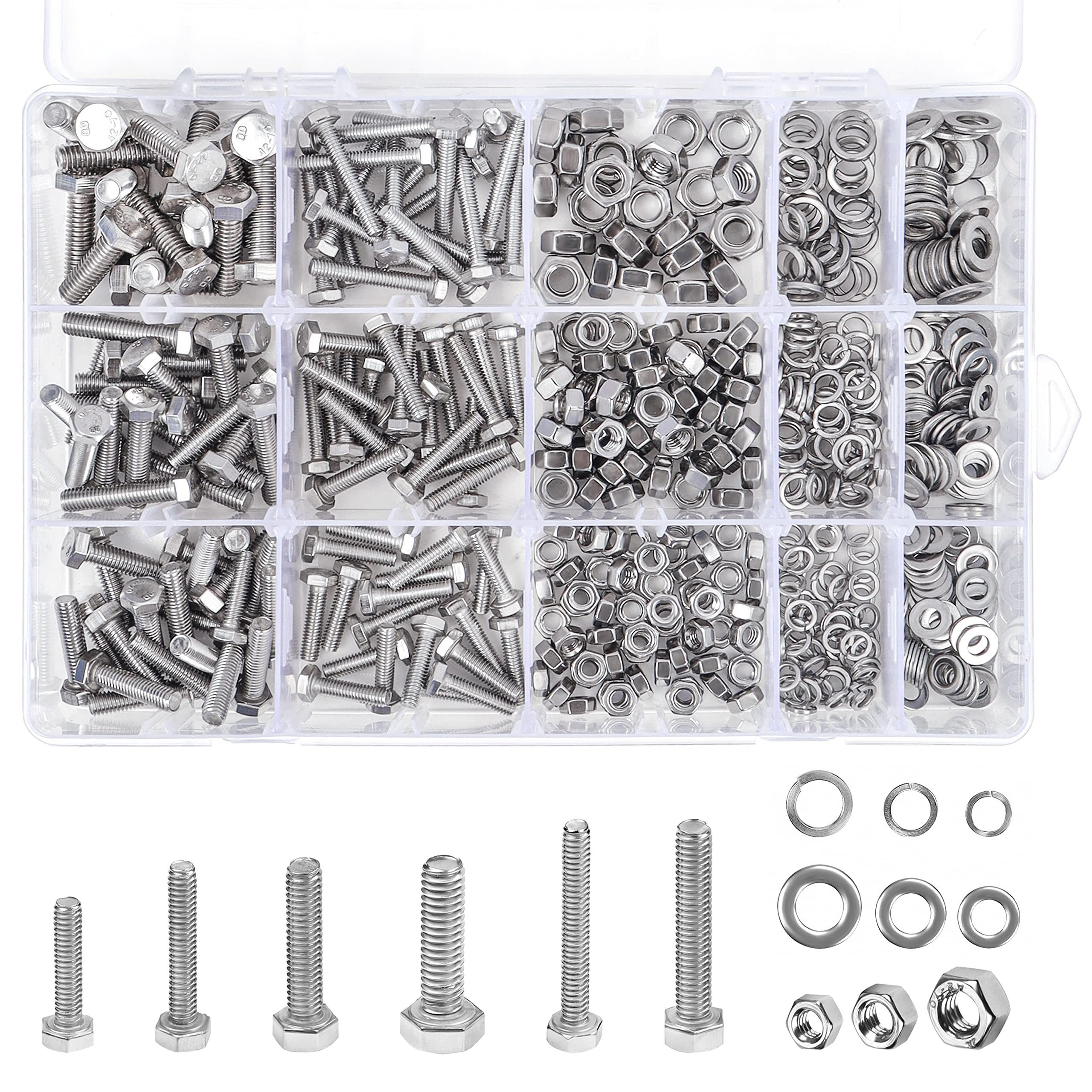 Belle Vous Schrauben- und Dübel-Set Belle Vous 510er Schrauben- und Mutternset M4 M5 M6 Edelstahl