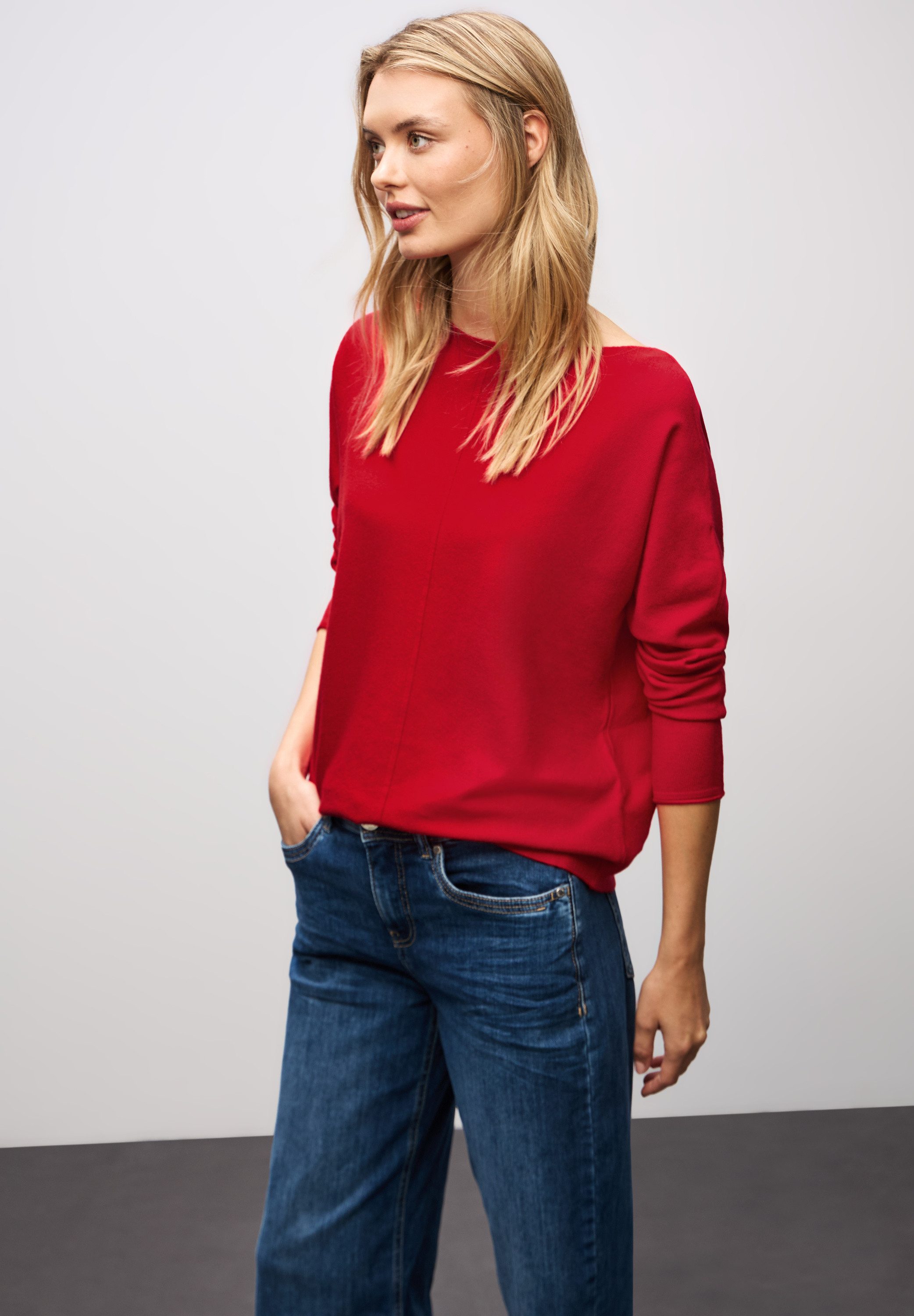 STREET ONE Strickpullover Dolman, mit U-Boot-Ausschnitt günstig online kaufen