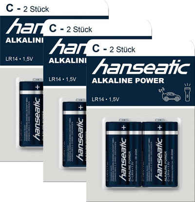 Hanseatic 6 Stück Baby C Batterien Alkaline LR14 Batterie, LR14 (1,5 V, 6 St)
