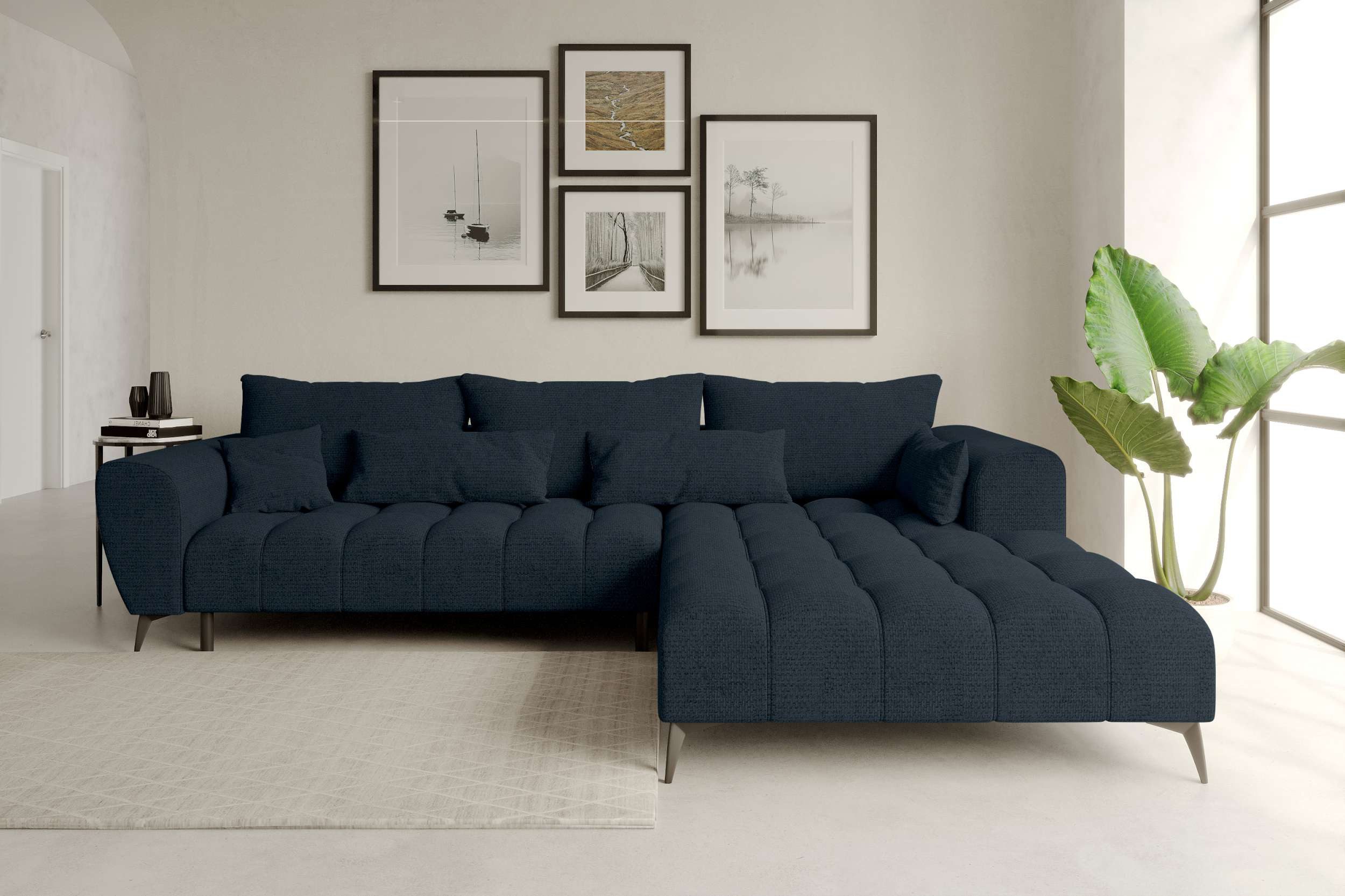 99rooms Ecksofa Ferrano, Sofa L-Form, Eckcouch, wählbar mit/ohne elektr. Si günstig online kaufen