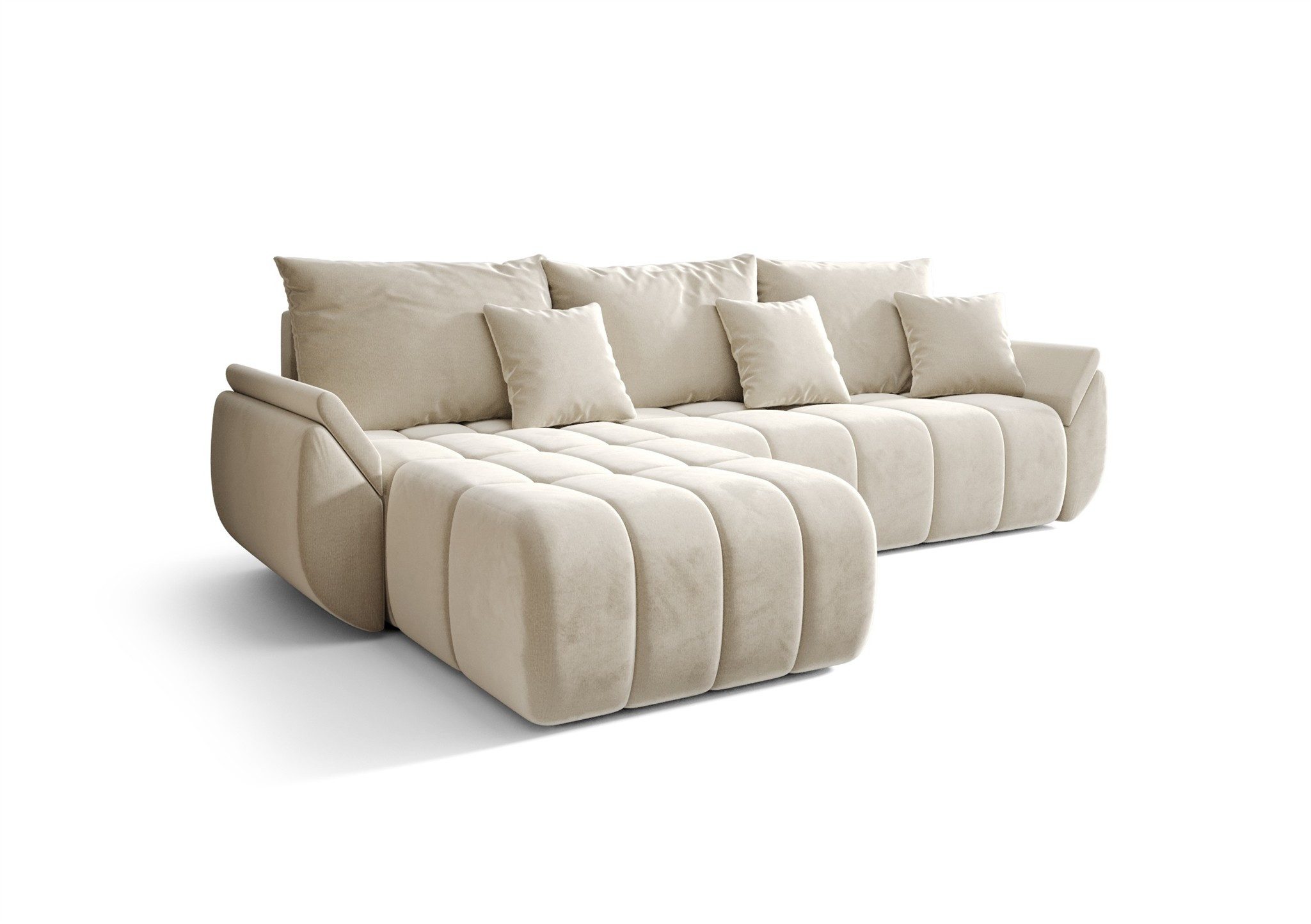 Fun Möbel Ecksofa Schlafsofa Sofa Louise in Stoff Monolith, Ottomane Links günstig online kaufen
