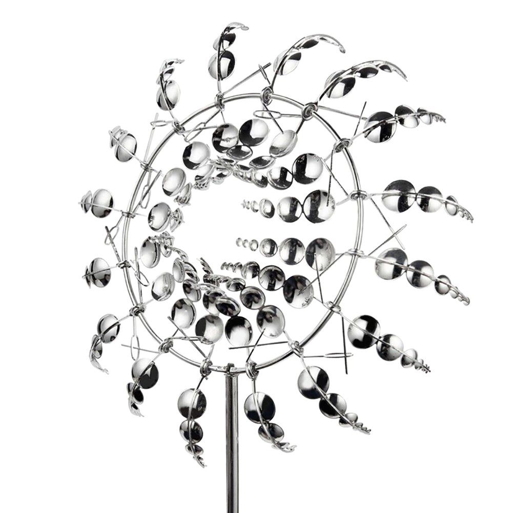 (1 St), Silber Wind Wind Magische Orbeet Rasen Outdoor Windmühle Metall Gartenfigur Windfänger, für Catcher Garten Spinner Wind Spinners