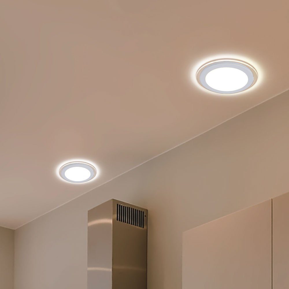 fest Design 12er Zimmer LED Einbaustrahler, Wand rund Strahler Warmweiß, verbaut, Spots Ess etc-shop Einbau LED-Leuchtmittel Set LED