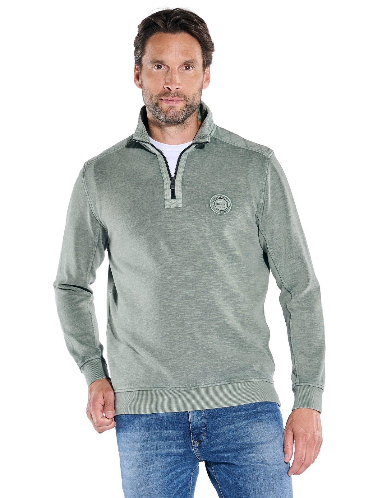 Engbers Sweatshirt engbers Herren Sweatshirt Stehbund, Gruen