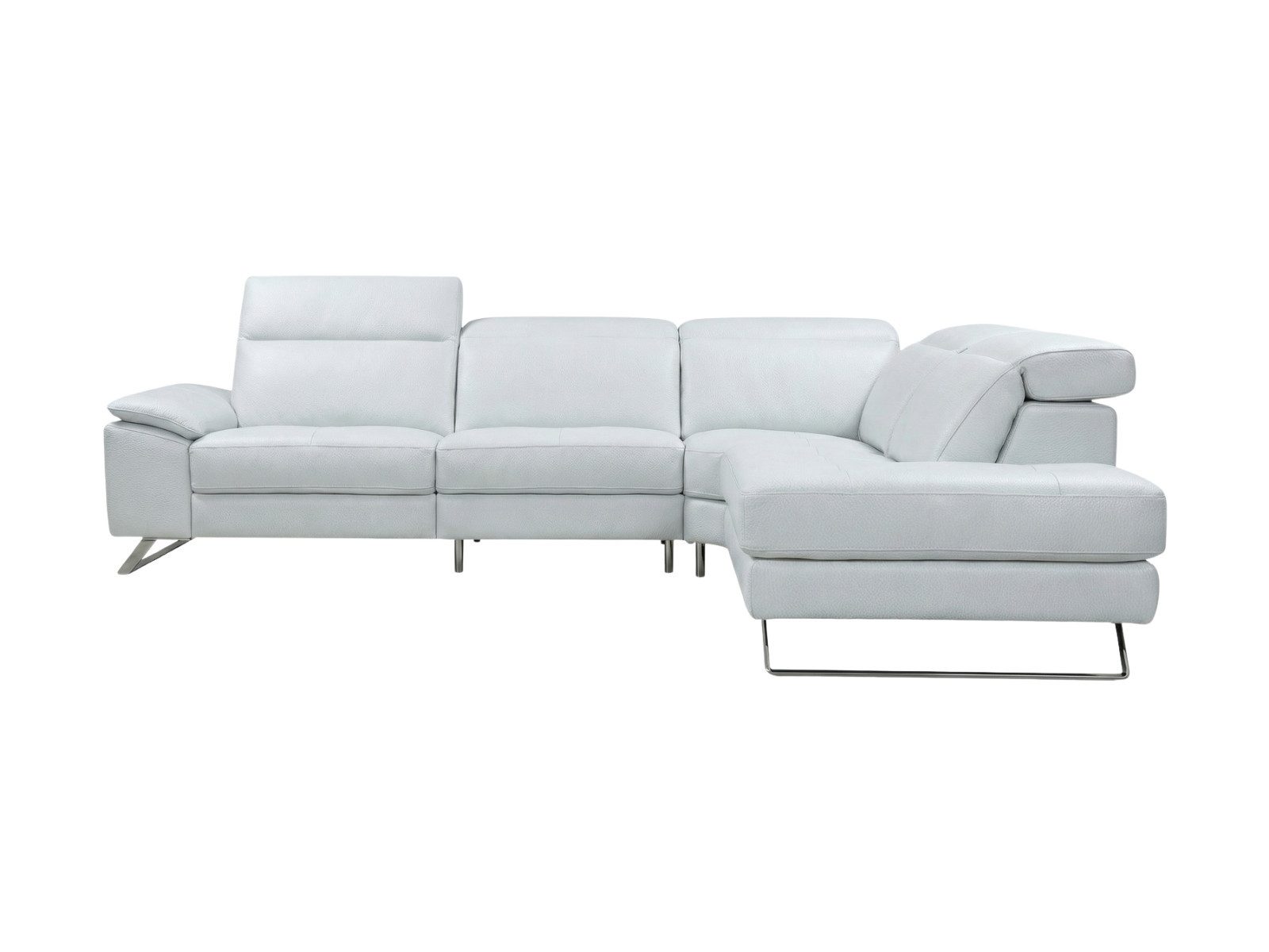 Villa Möbel Ecksofa Genius, L-Form 1 Teile, Echtleder-Ecksofa mit Kopfteilverstellung fürs Wohnzimmer