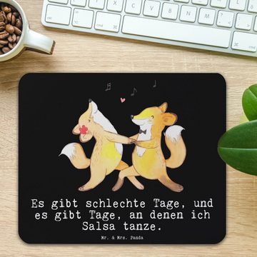 Mr. & Mrs. Panda Mauspad Füchse Salsa tanzen - Schwarz - Geschenk, Sportler, Computer zubehör, (1-St), Handgelenkschonend