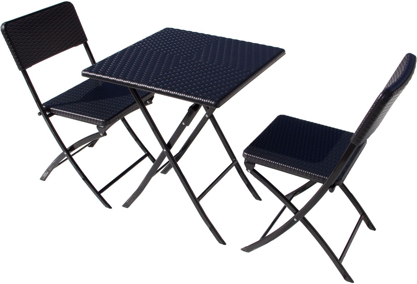 Lemodo Balkonset Klappbares Balkonmöbel Set 3teilig, RattanOptik, (3