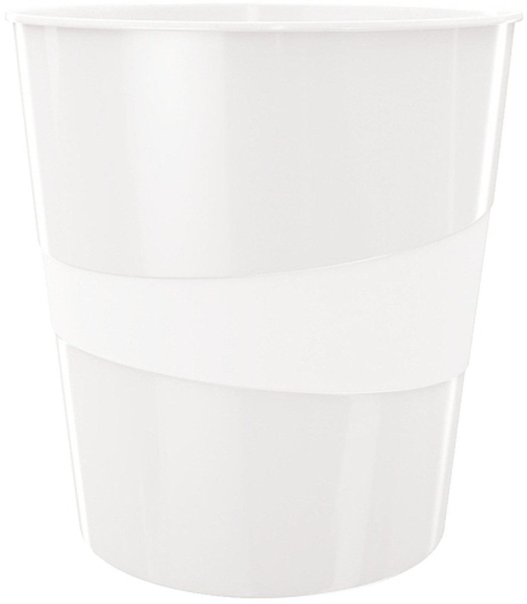 LEITZ Papierkorb Papierkorb Wow 15l Polystyren perlweiß (6 Stück)