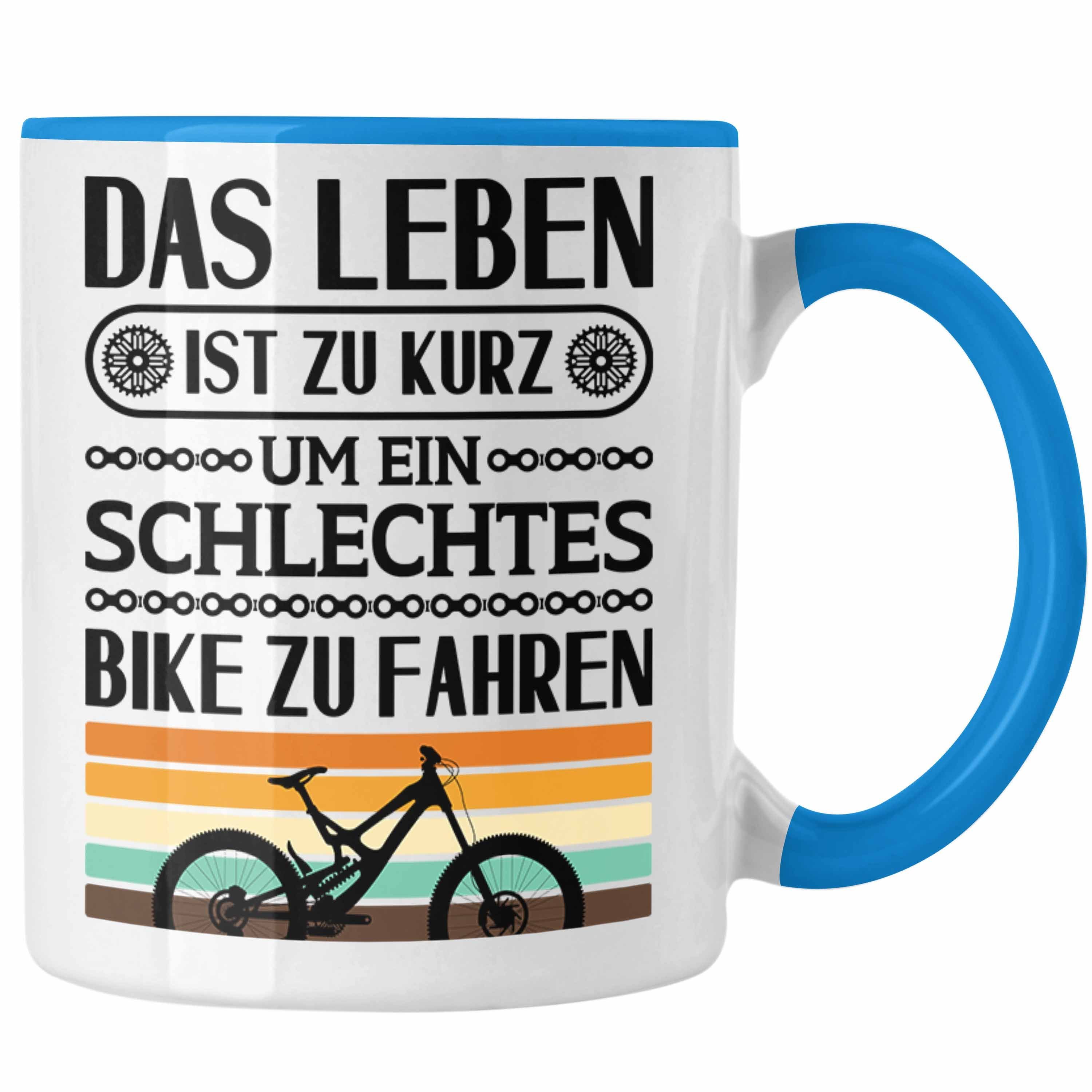 Trendation Tasse Trendation - Fahrrad Radfahrer Geschenk Rennrad Bike Geschenkidee Tasse Fahrradfahrer Kaffeetasse Blau