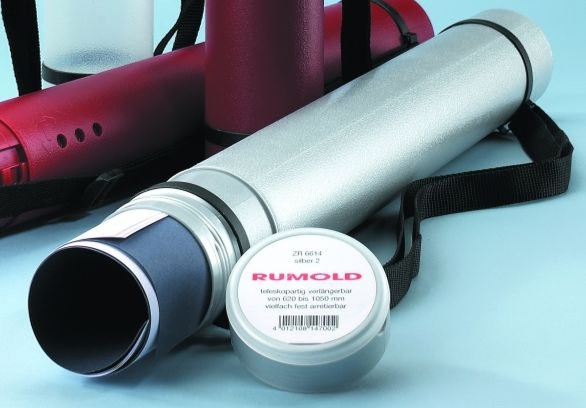 Rumold Versandkarton Zeichenrollen-Köcher 620-1050/80mm silber/schwarz