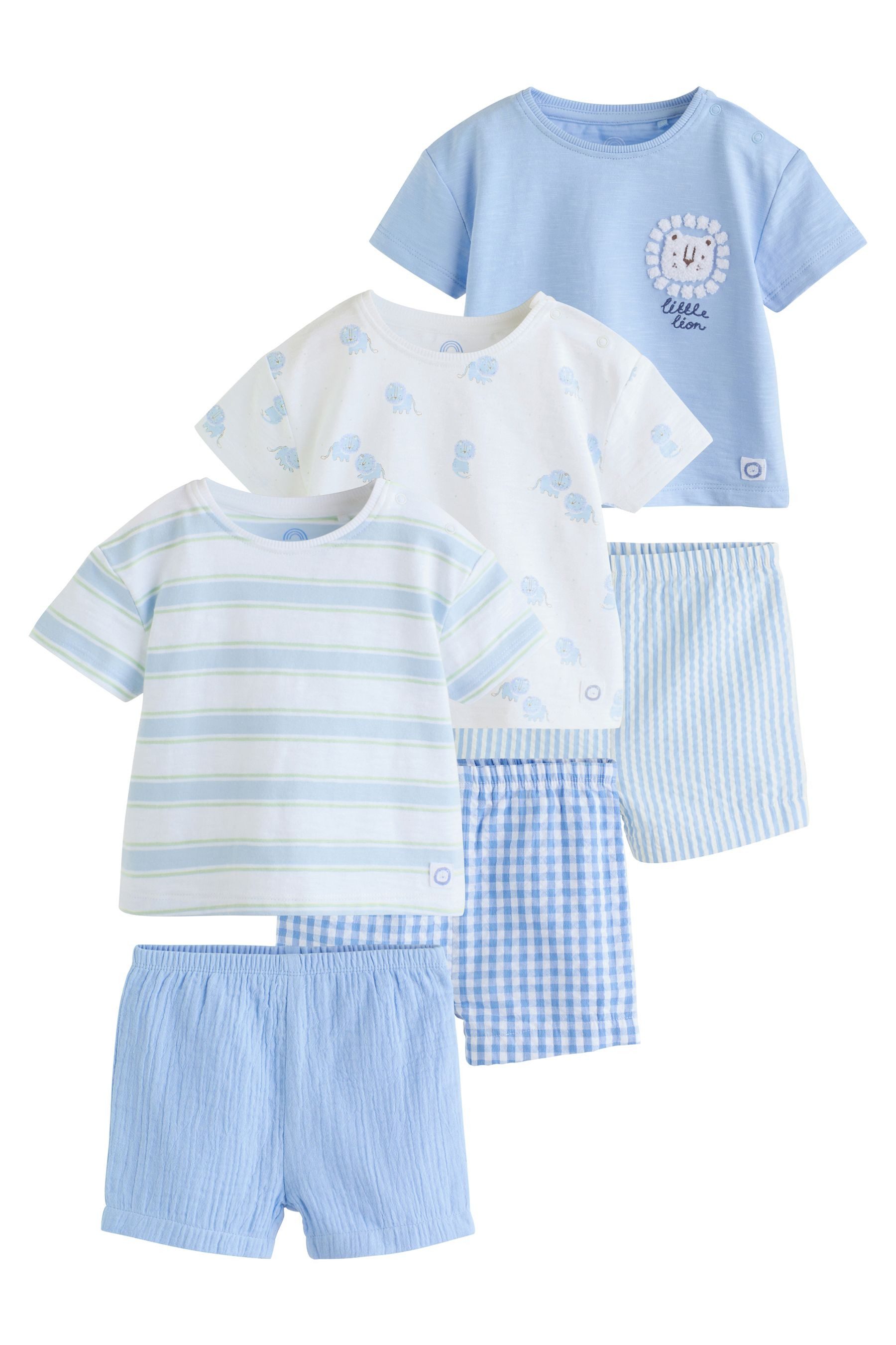 Next T-Shirt & Shorts 6-teiliges Baby-Set mit Tops und Shorts (6-tlg)