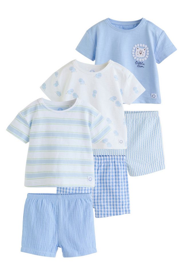 Next T-Shirt & Shorts 6-teiliges Baby-Set mit Tops und Shorts (6-tlg)