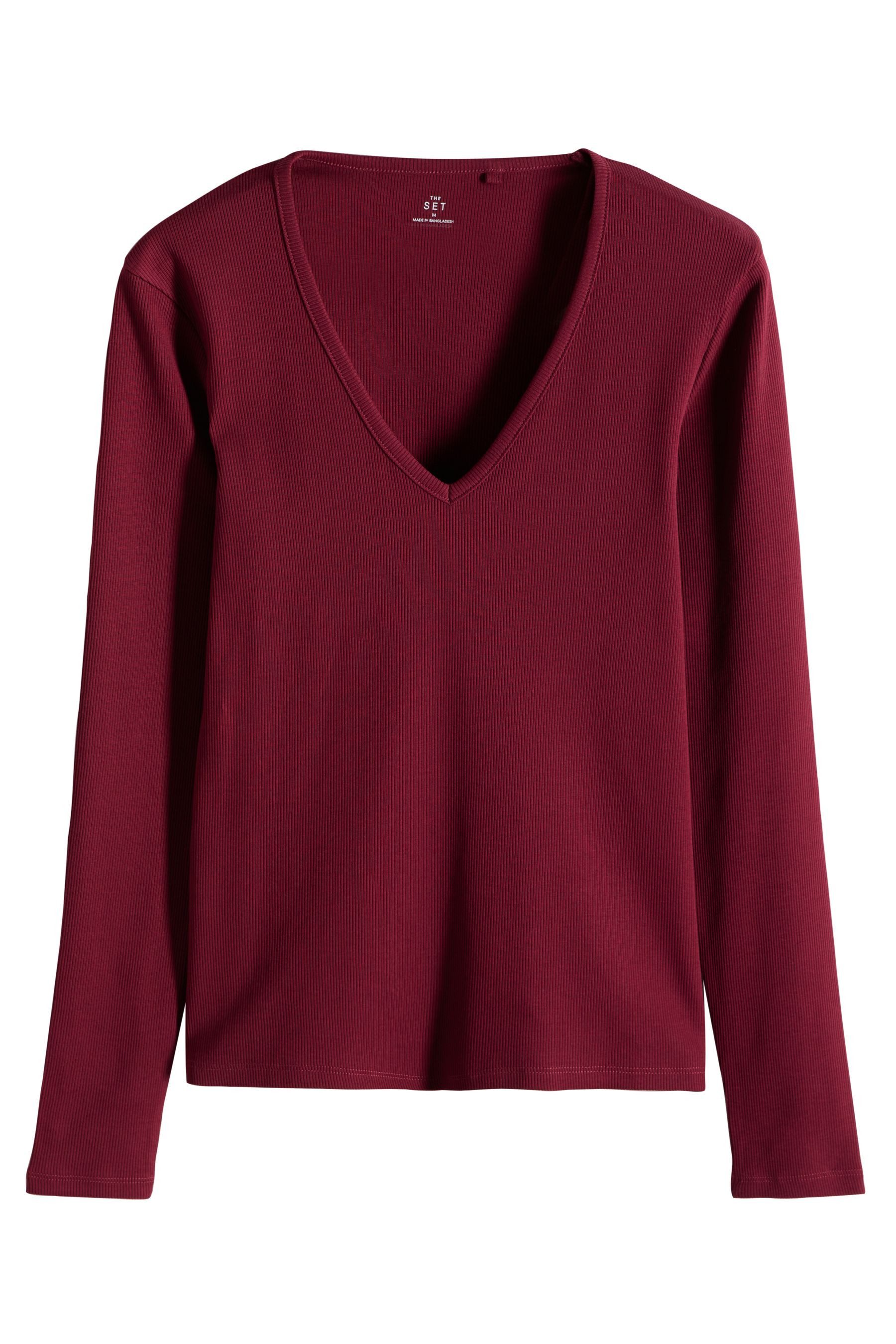 The Set Langarmshirt The Set Langarmshirts mit V-Ausschnitt, 3er-Pack (3-tl günstig online kaufen