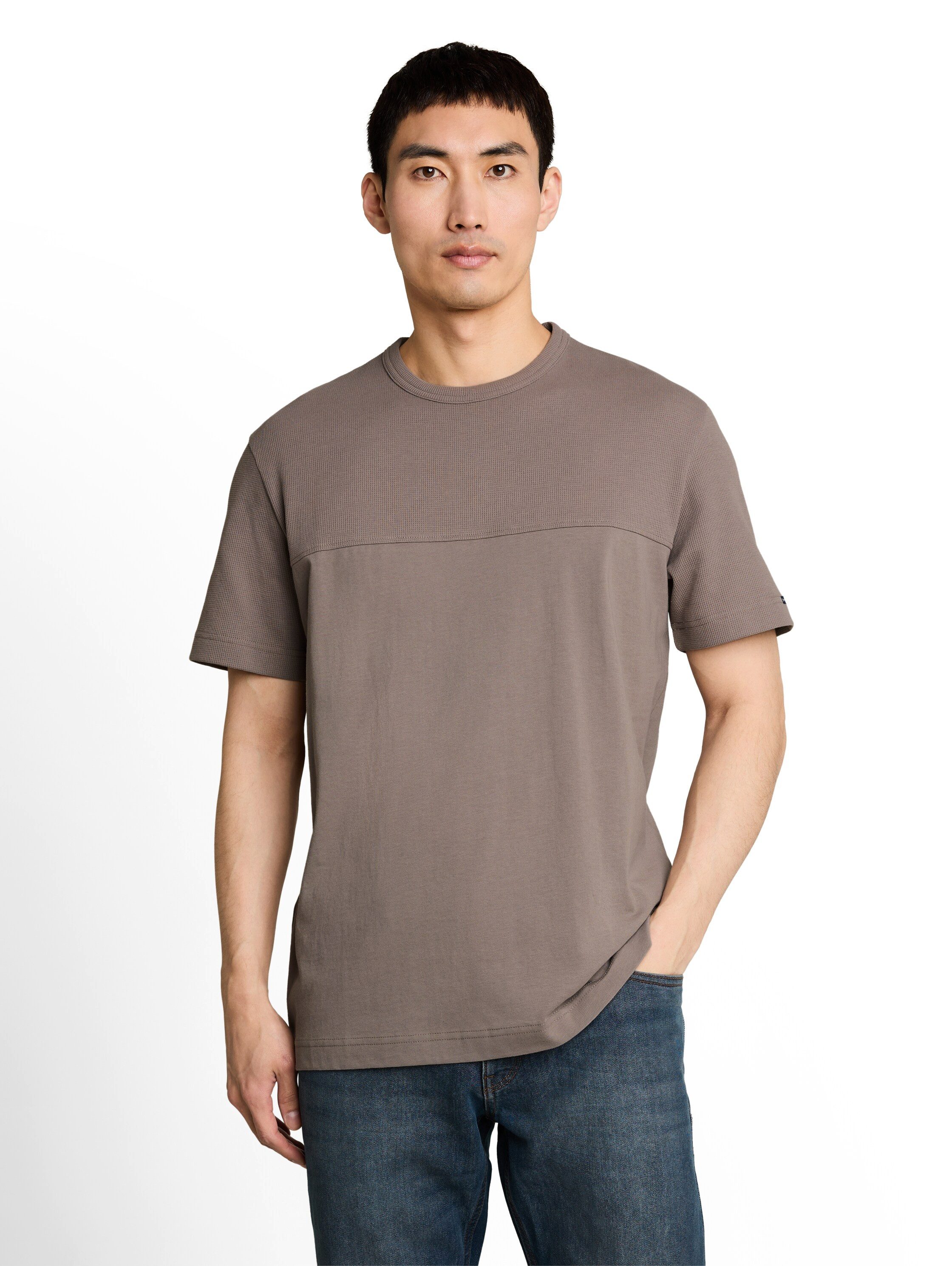 TOM TAILOR Kurzarmshirt Sommershirt mit Struktur-Details