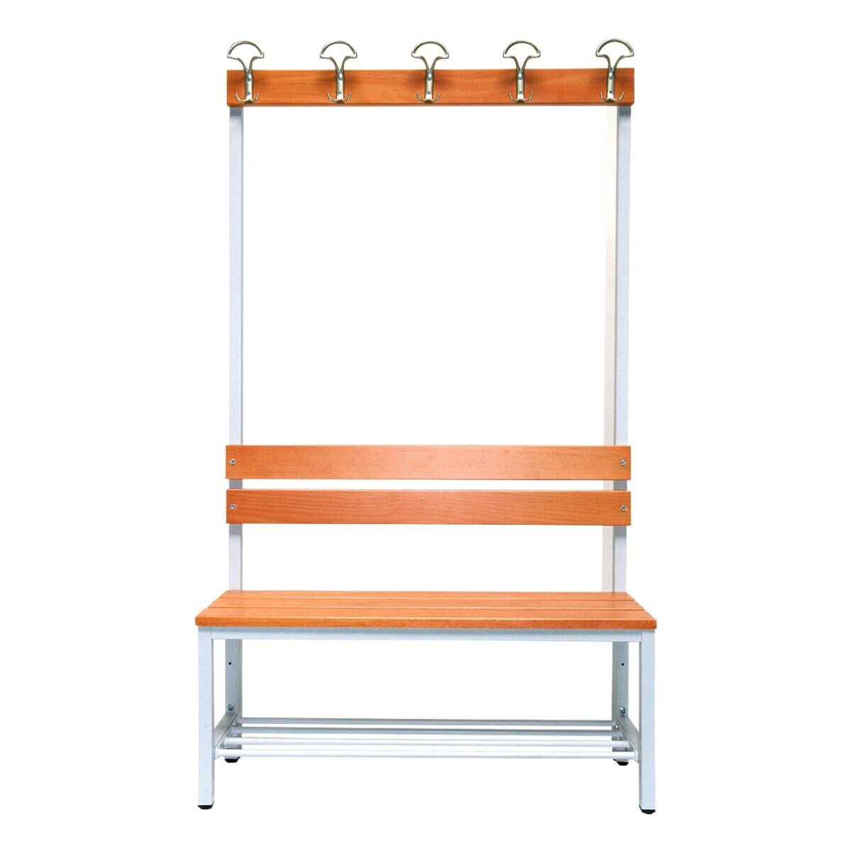 SZ METALL Sitzbank, Sitzbank 1 m, mit Hakenleiste-Garderobe und Schuhrost