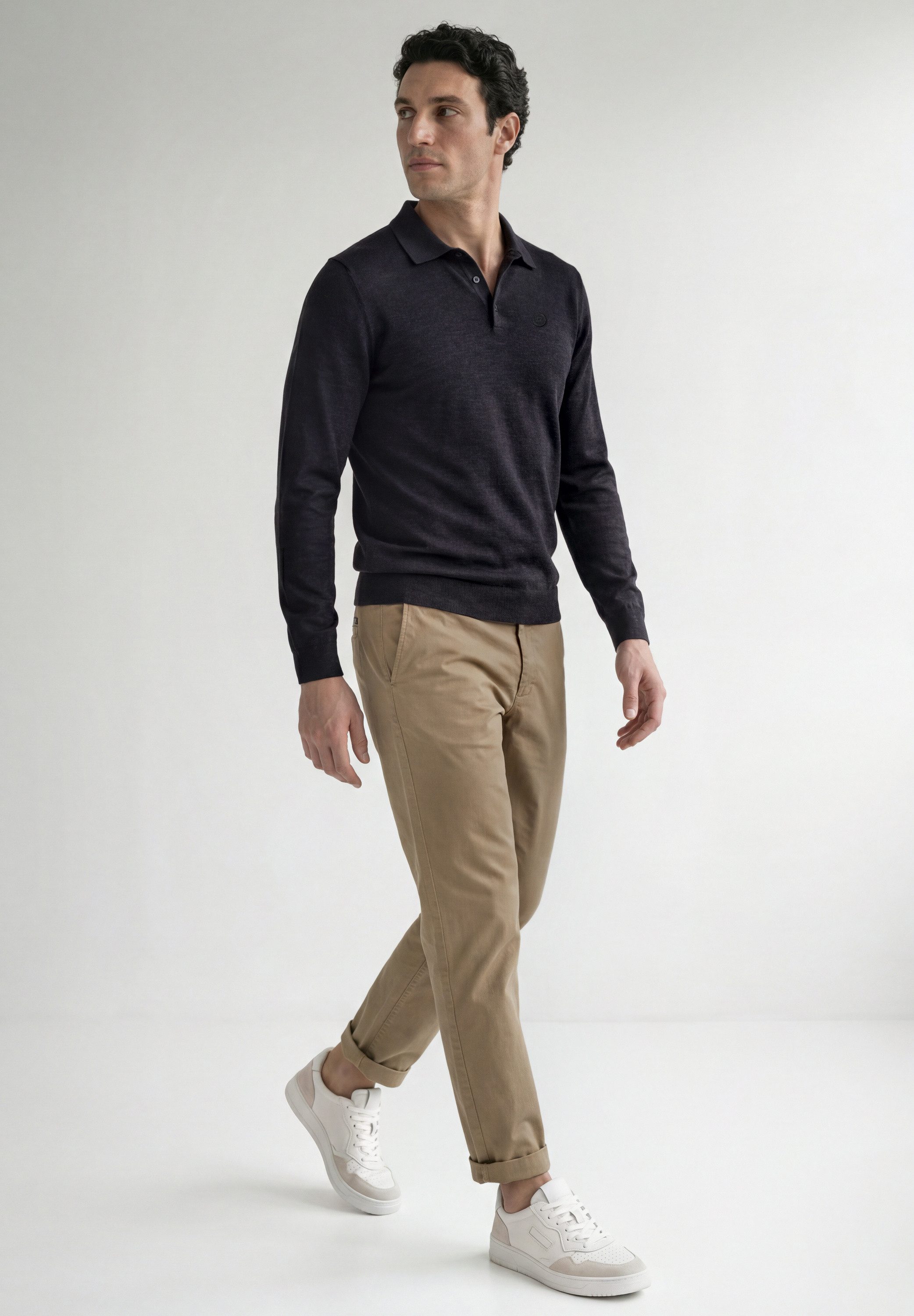 STREET ONE MEN Strickpullover mit Mouliné Garn