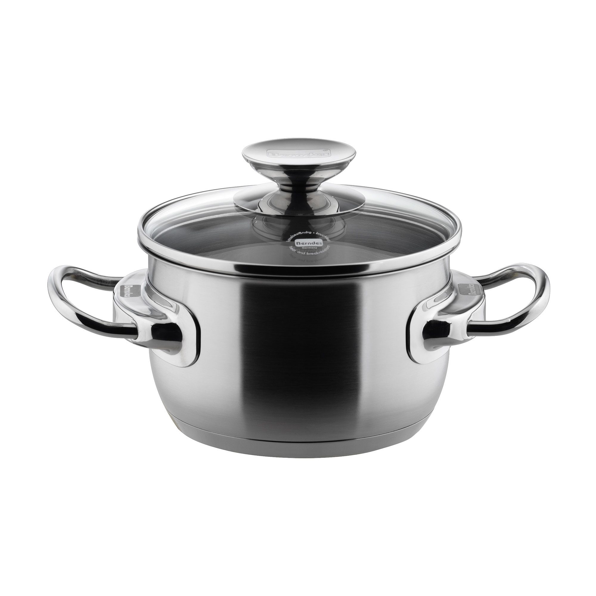Berndes Kochtopf mit Glasdeckel aus Edelstahl, poliert - Injoy® ohne Versiegelung, Edelstahl, nickelfrei