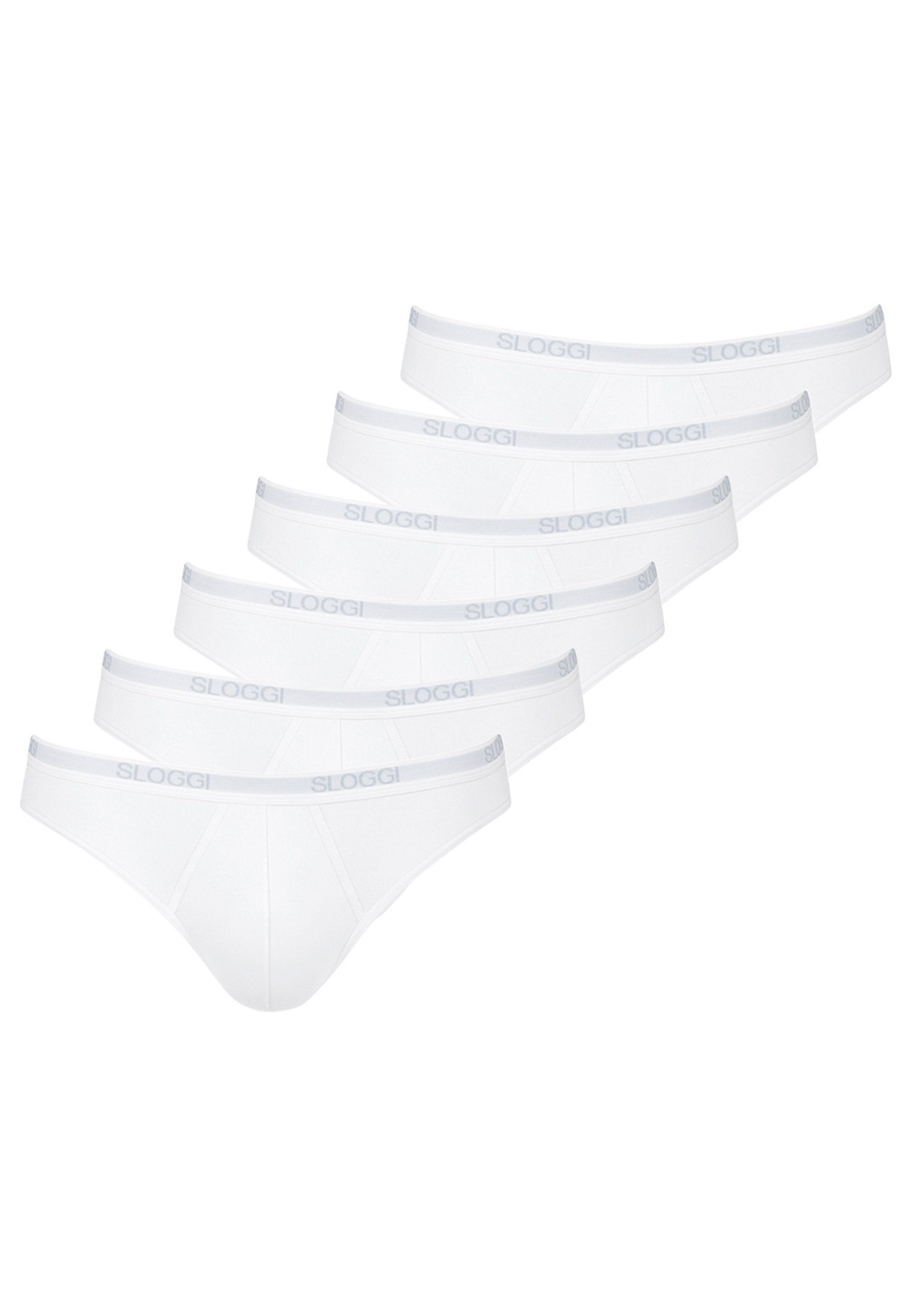 Sloggi Slip 6er Pack Basic (Spar-Set, 6-St) Mini Slip / Unterhose - Baumwolle - Ohne Eingriff - Weiß