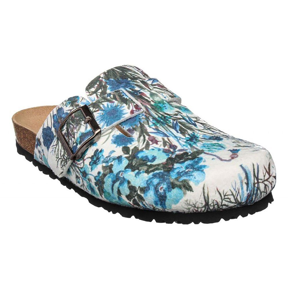 Amsterdam Filz Floral Damen & Herren Clog Mehrfarbig Schmal Gr. 41 Hausschuh