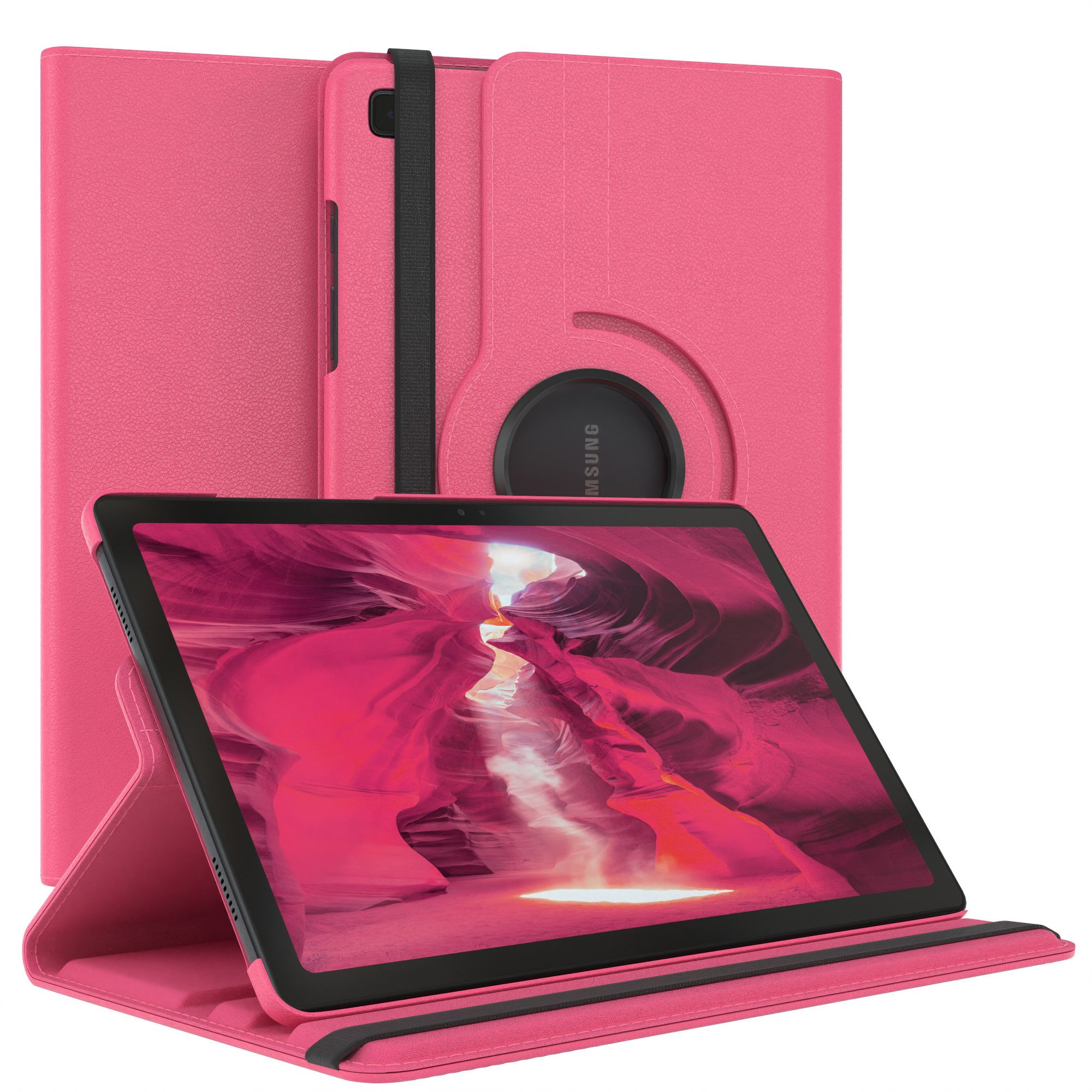 EAZY CASE Tablet-Hülle Rotation Case für Samsung Galaxy Tab A7 10,4 Zoll, Klapphülle zum Aufstellen Rundum Hülle Book Tablet Slim Klappcase Pink