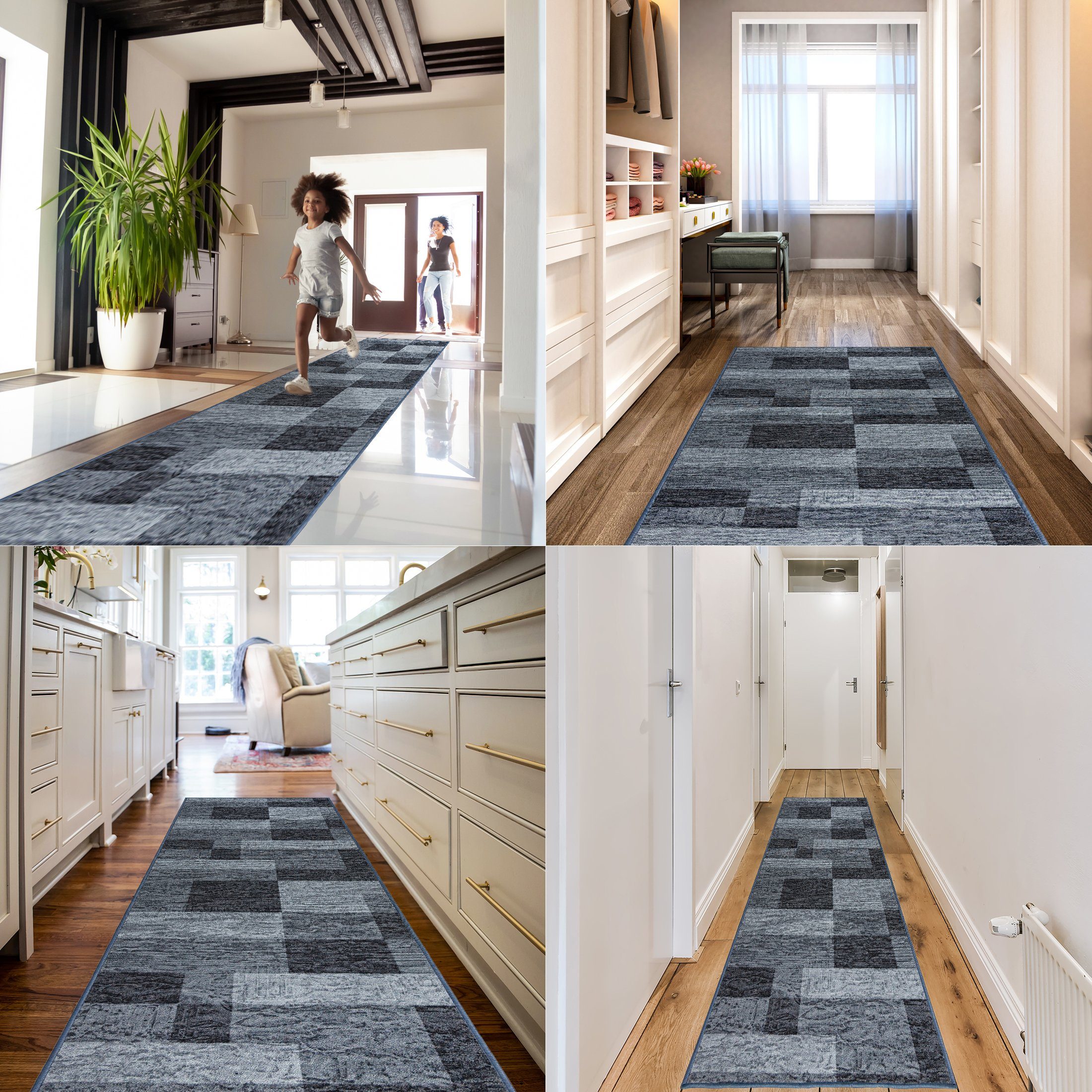 Mazovia Läufer Läufer Teppichläufer Brücke - Vorzimmer Küche - Grau, 80 x 1 günstig online kaufen