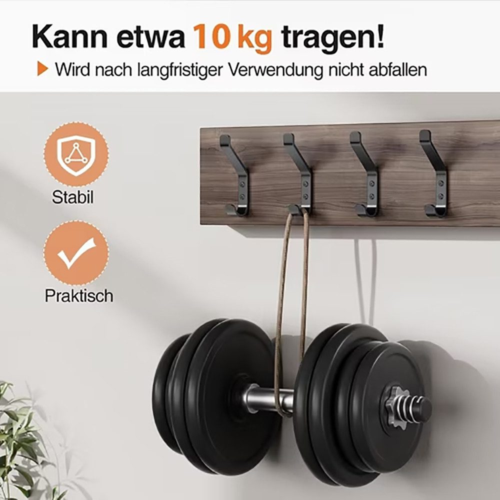 FOUORTUNATE-BEE Kleiderhaken Garderobenhaken, Kleiderhaken zum Schrauben, Haken für Akustikpaneele, Schlafzimmer, Wohnzimmer, Badezimmer, (4-St), Wandhaken für  – Bild 4 von 5
